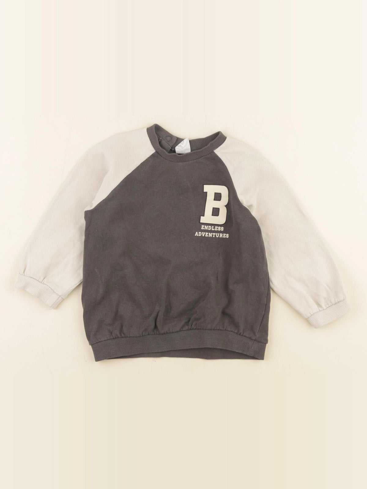 H&M - sweat beige, taupe - 12/18 mois