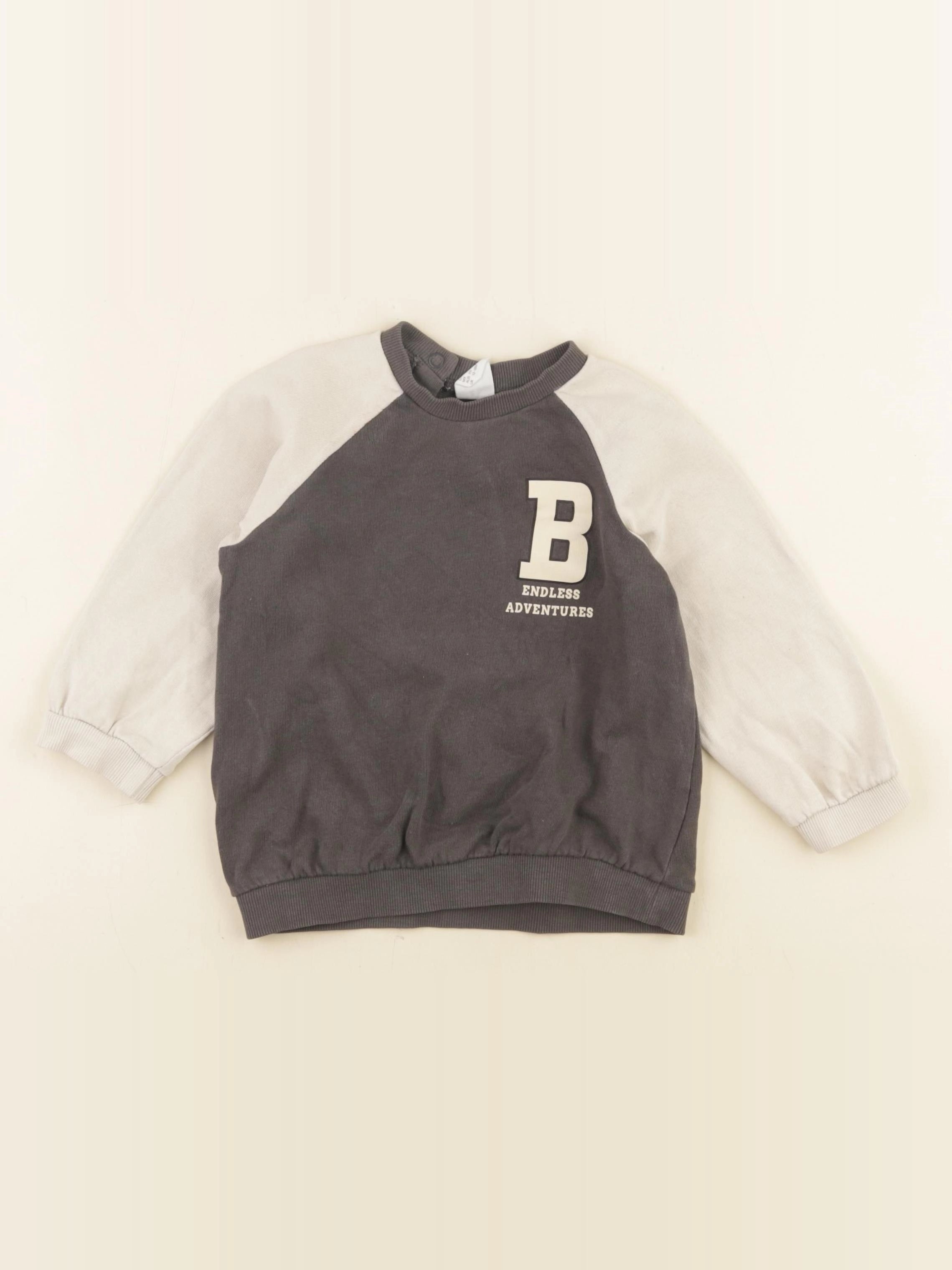 H&M - sweat beige, taupe - 12/18 mois