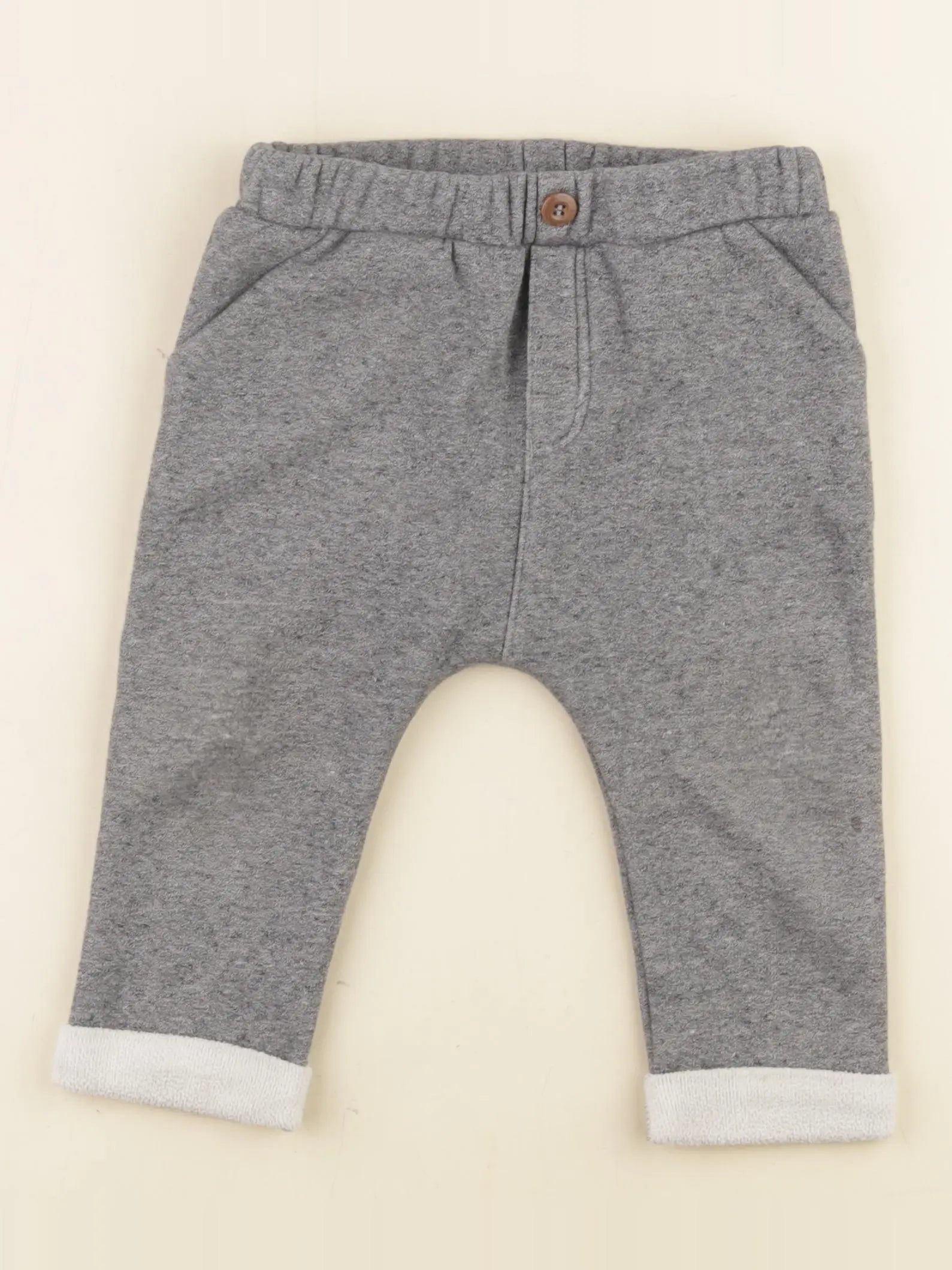 H&M - pantalon doublé gris - 12/18 mois