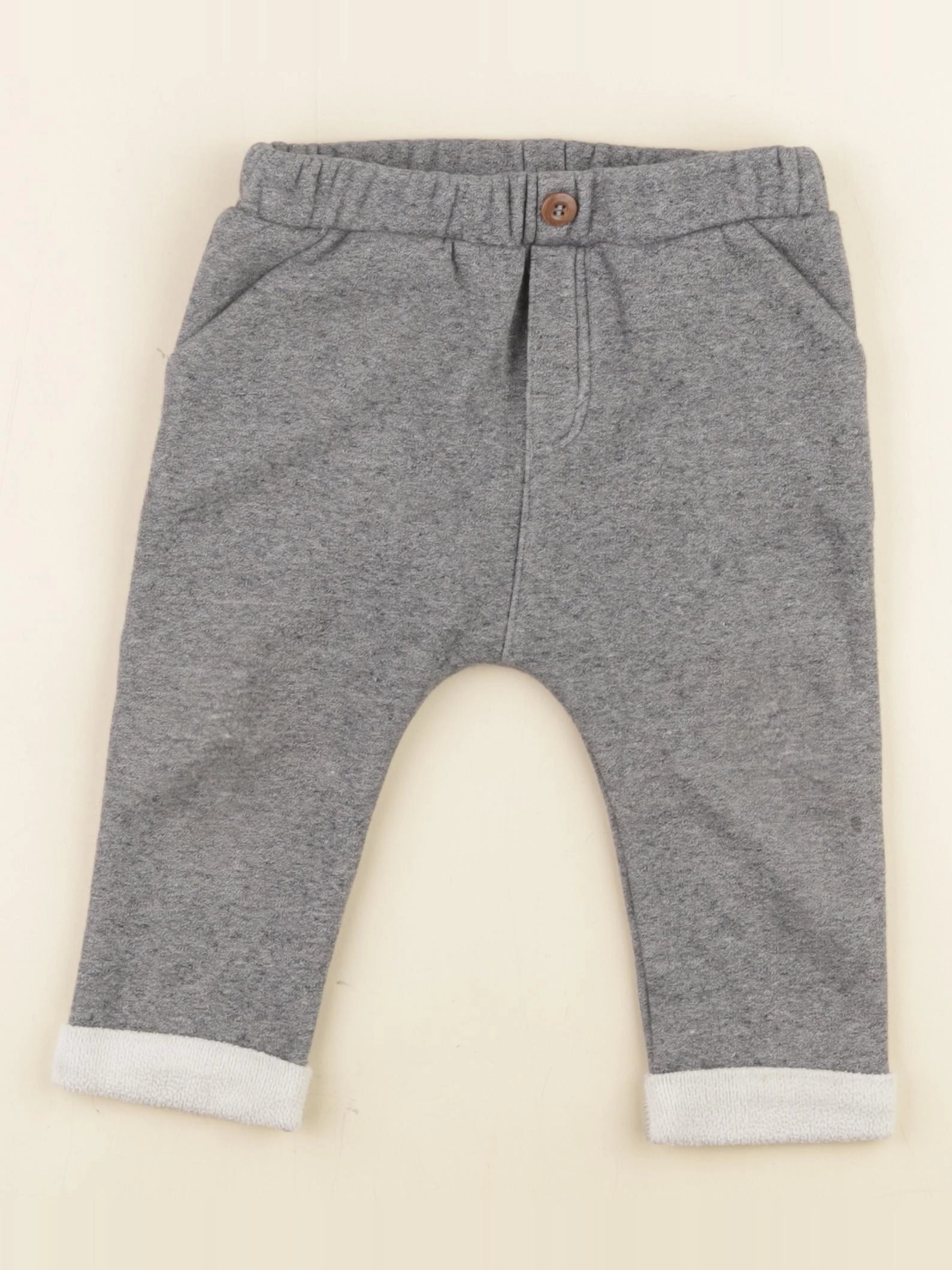 H&M - pantalon doublé gris - 12/18 mois