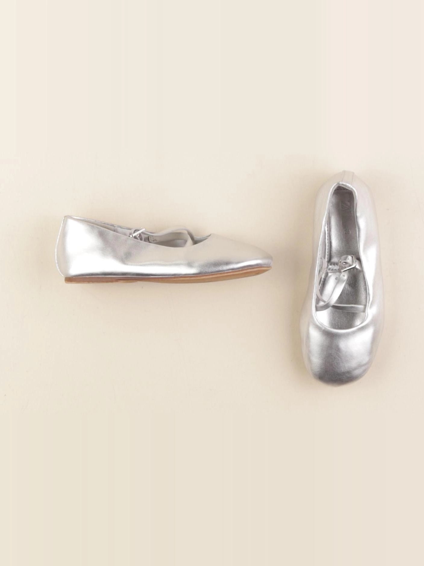 Zara - ballerines argent - pointure 26