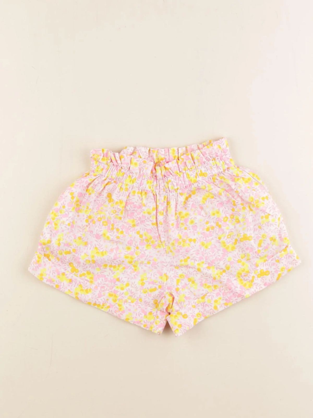 Jacadi - short liberty jaune, rose fluo - 4 ans