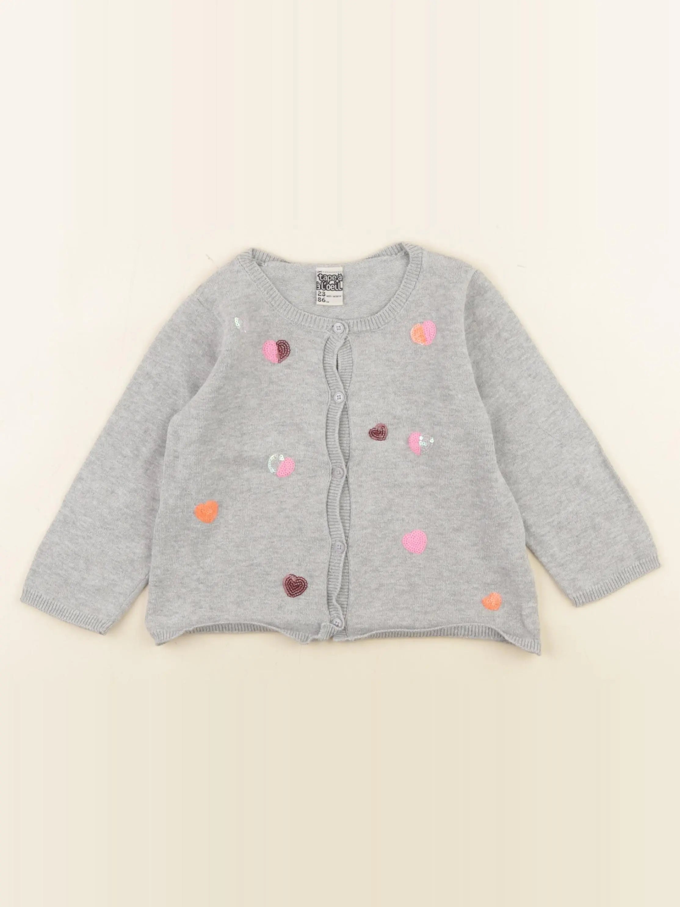 Tape à l'oeil - gilet gris - 24 mois