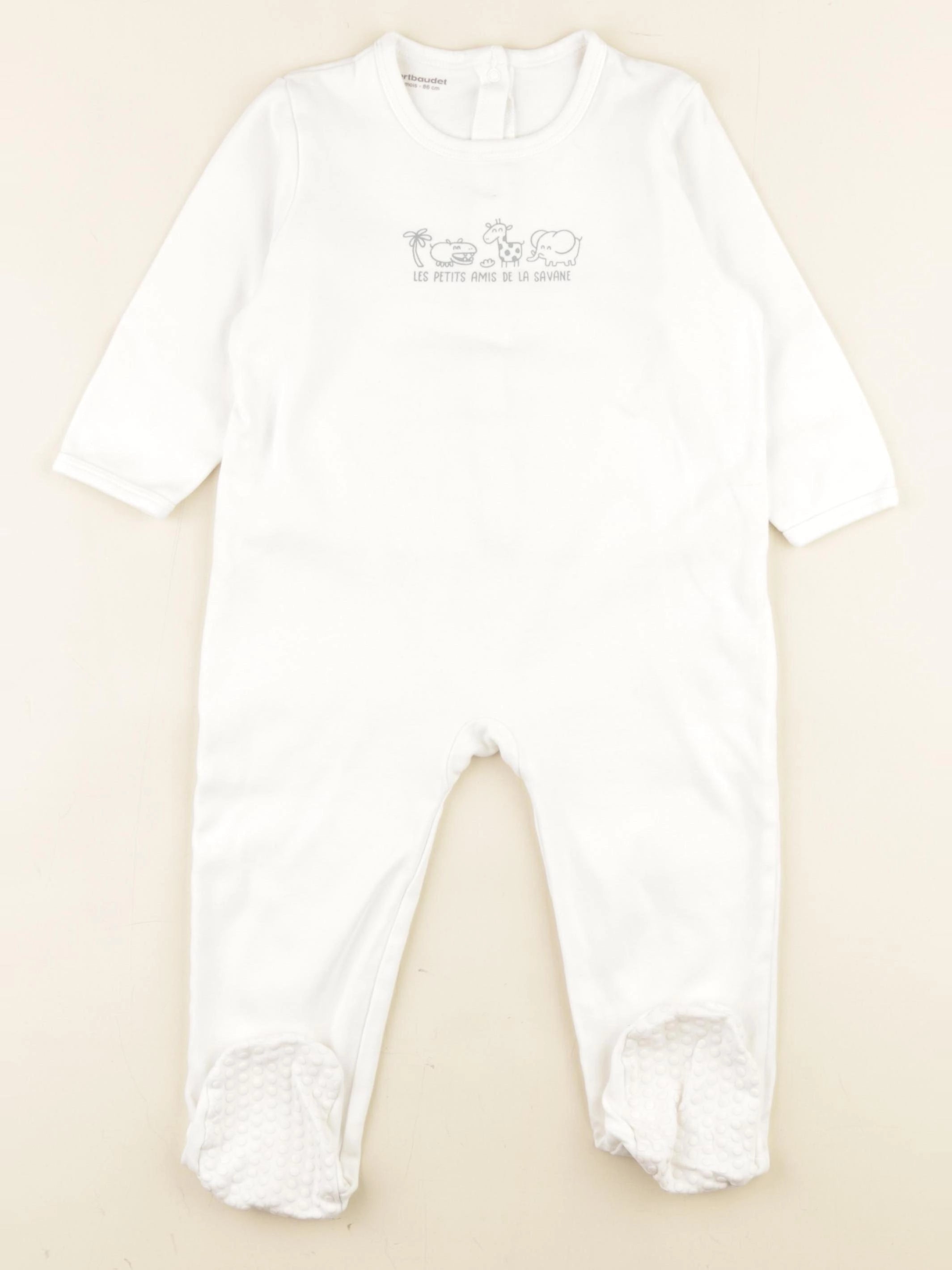 Vertbaudet - pyjama coton blanc - 24 mois