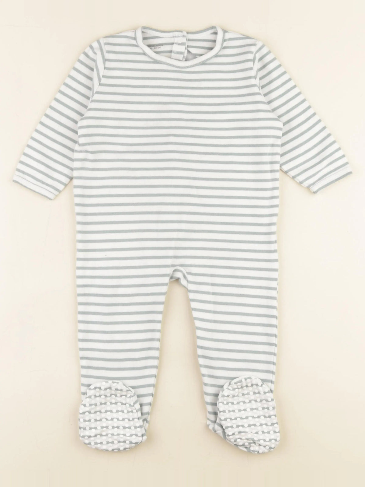 Vertbaudet - pyjama coton beige, vert - 24 mois