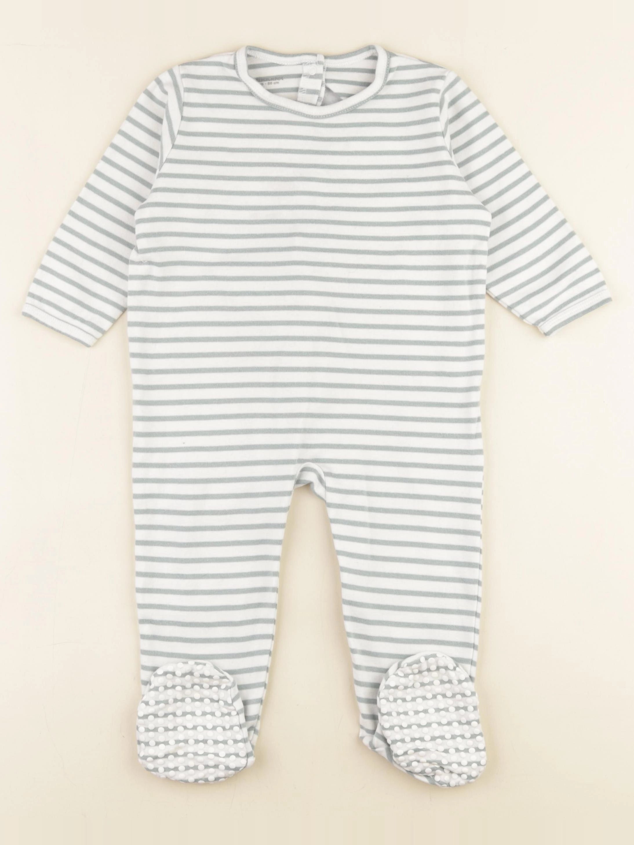 Vertbaudet - pyjama coton beige, vert - 24 mois