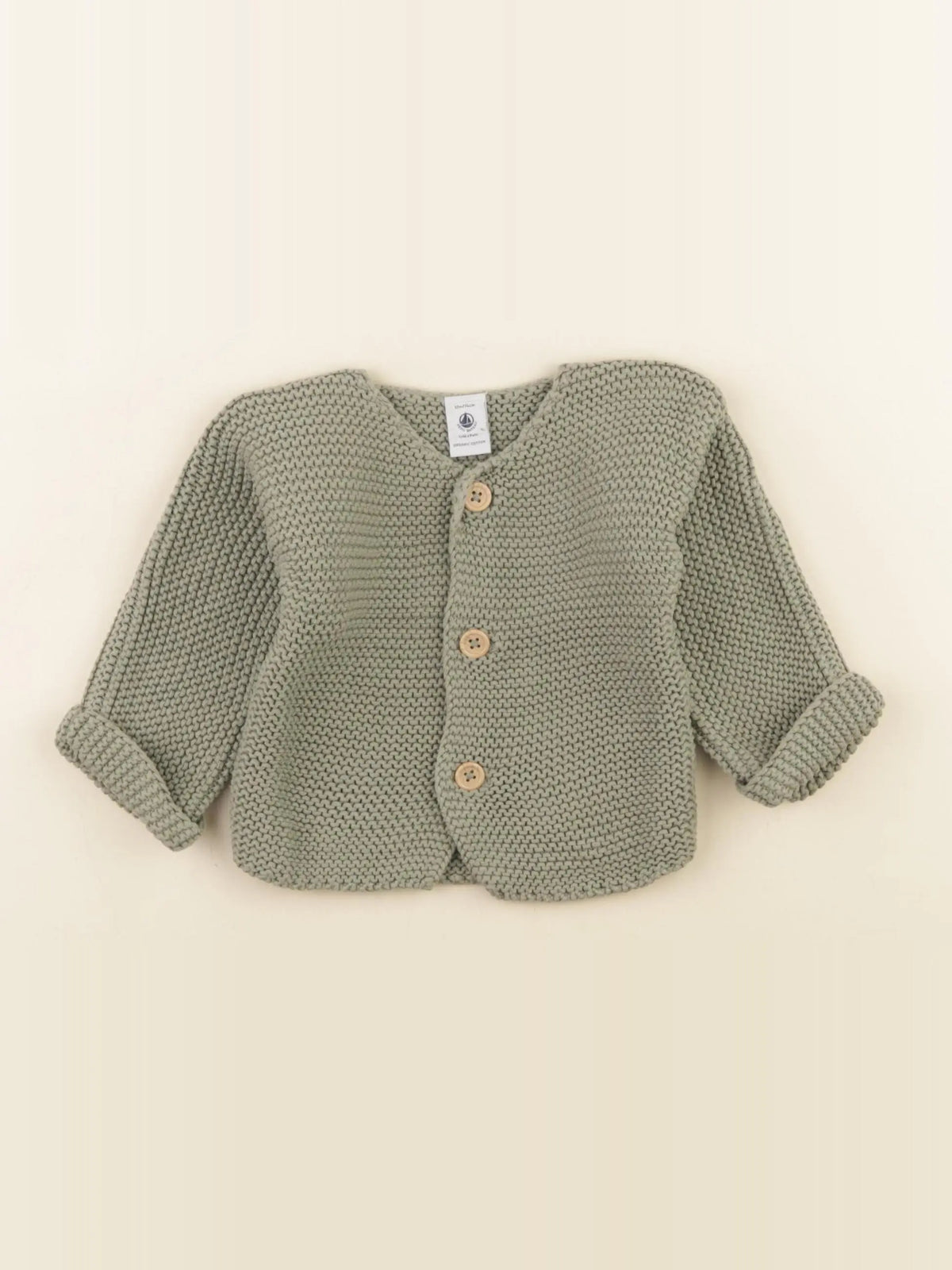 Petit Bateau - gilet vert - 12 mois