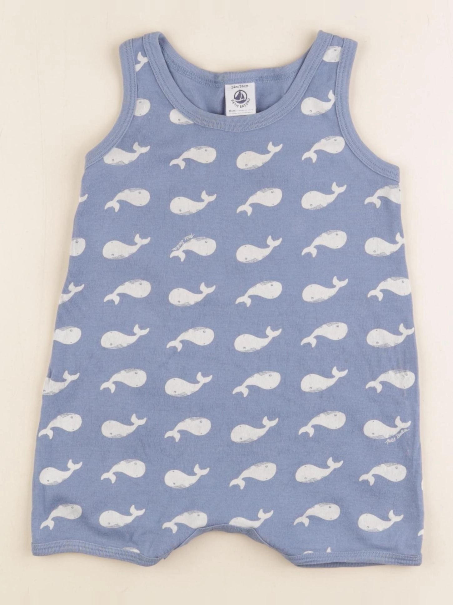 Petit Bateau - pyjama coton bleu - 24 mois