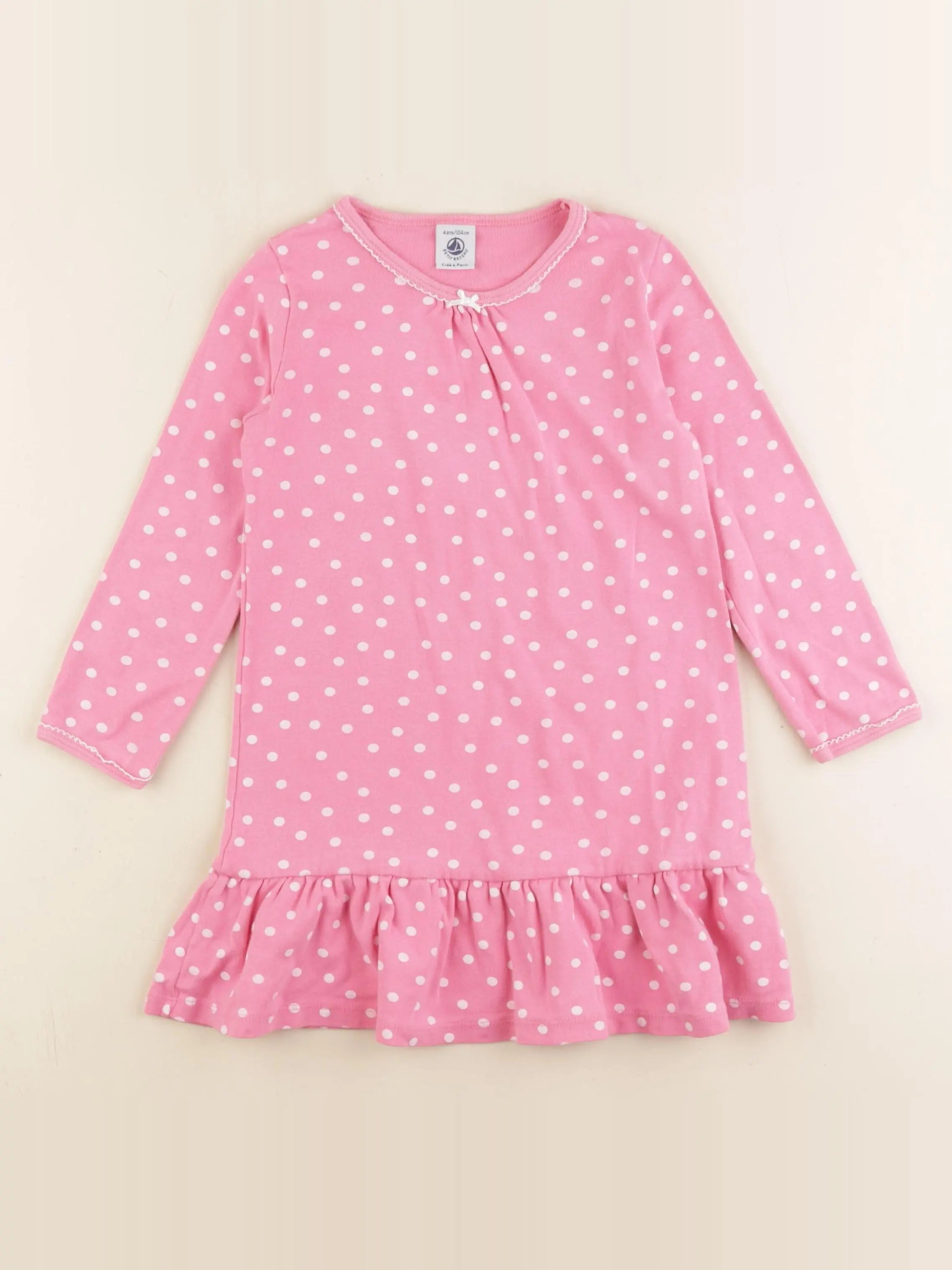 Petit Bateau - chemise de nuit coton rose - 4 ans