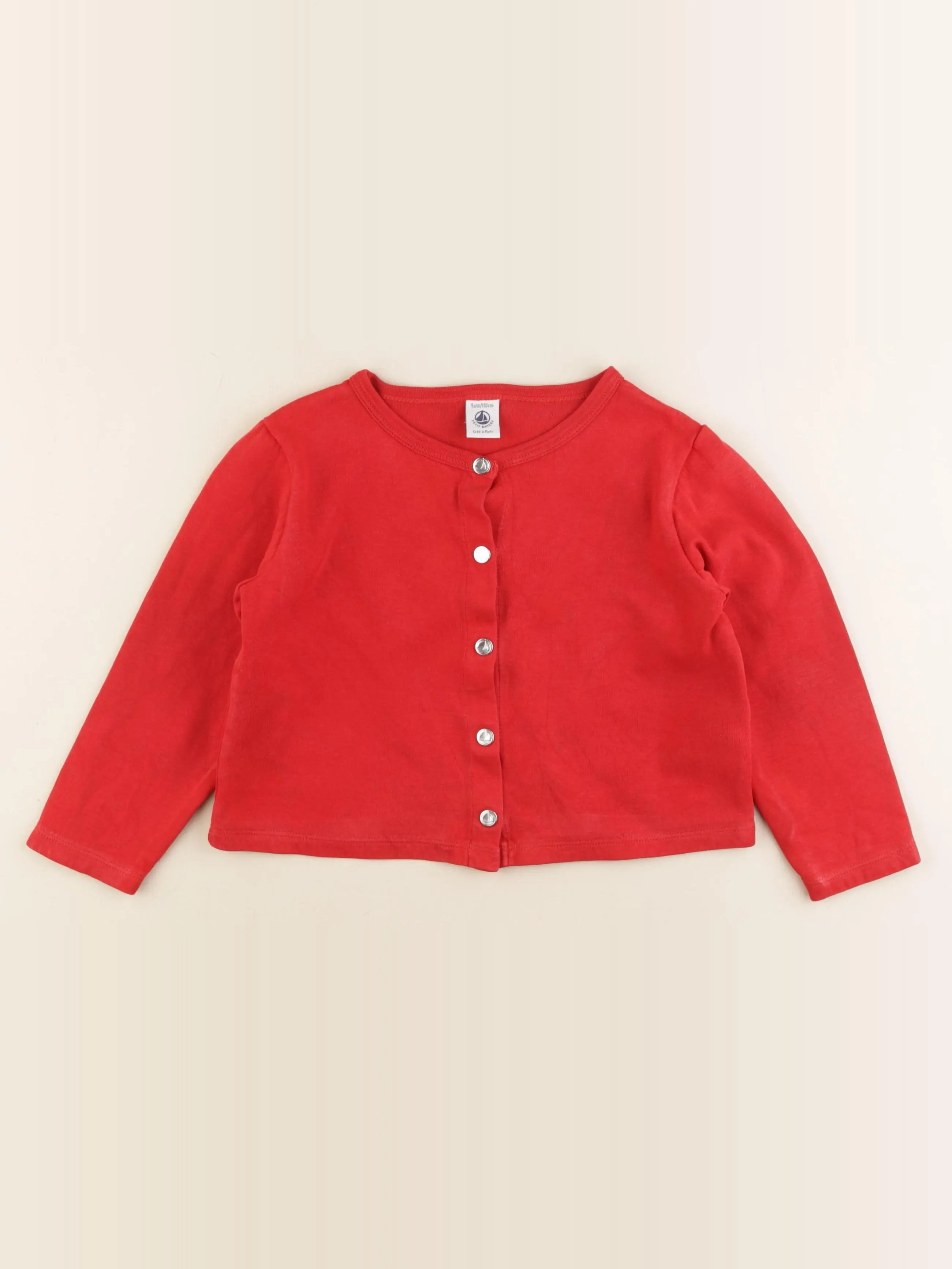 Petit Bateau - tee-shirt rouge - 5 ans