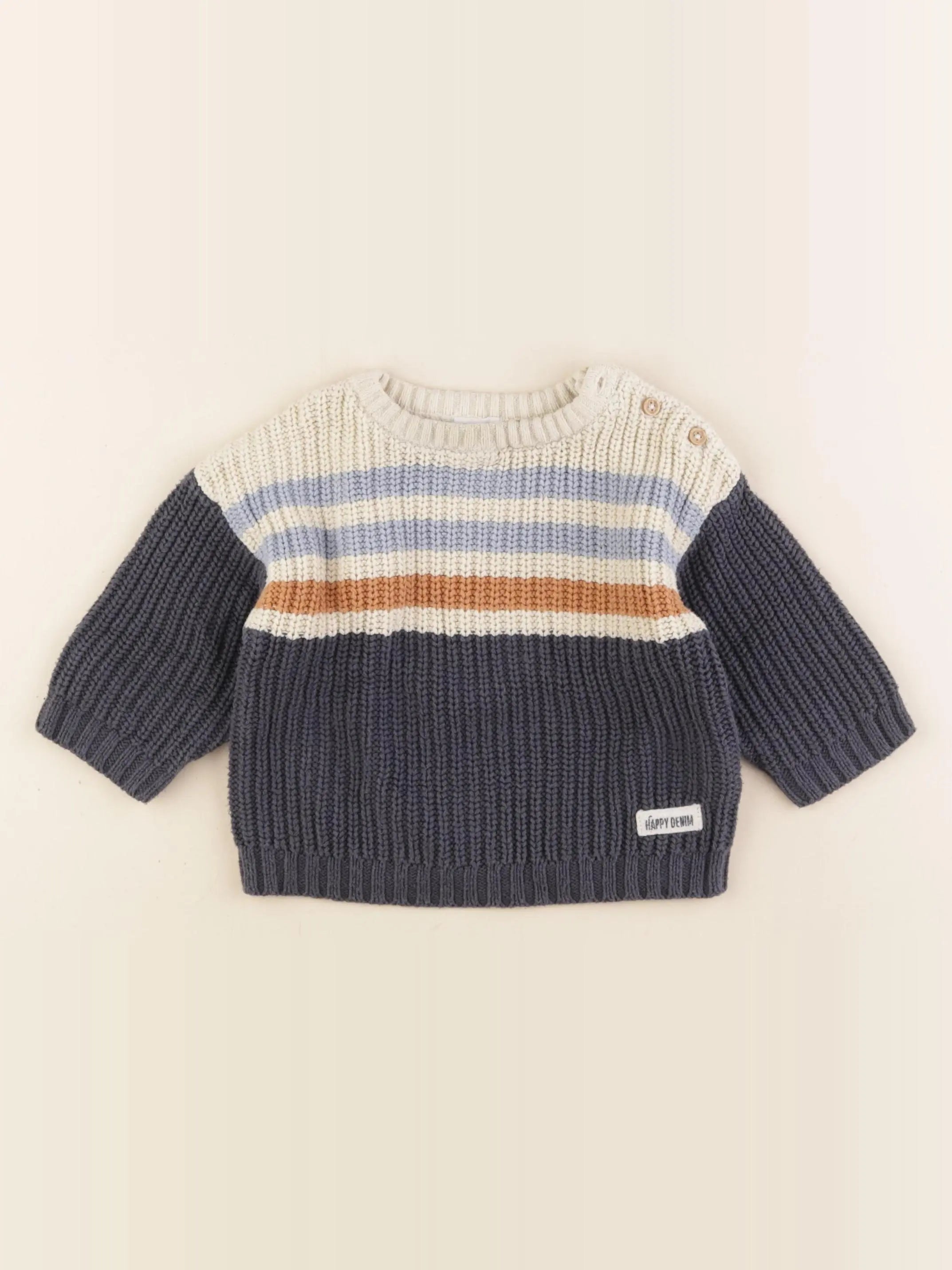 Vertbaudet - pull bleu - 12 mois