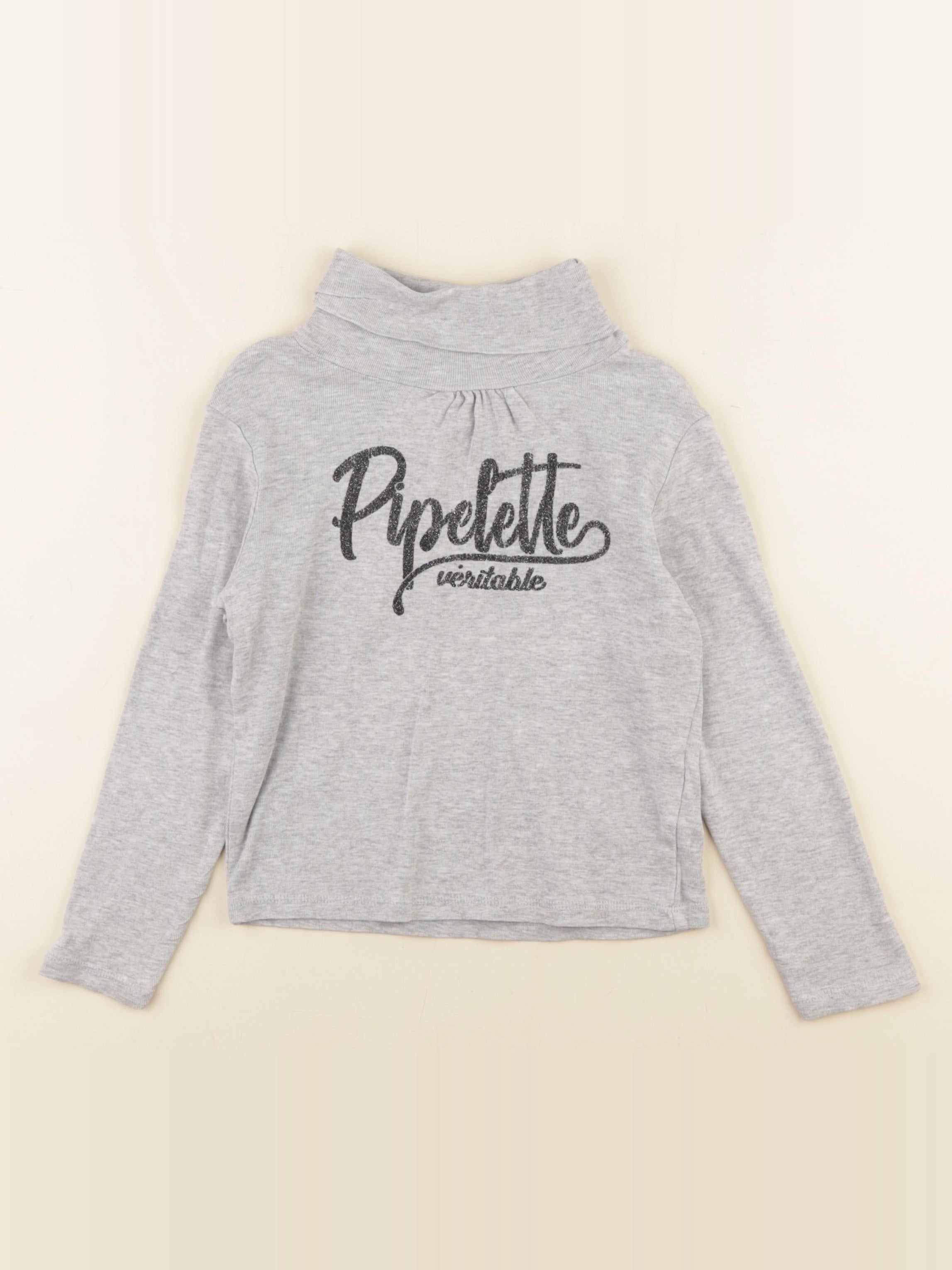 Vertbaudet - sous-pull gris, argent - 6 ans