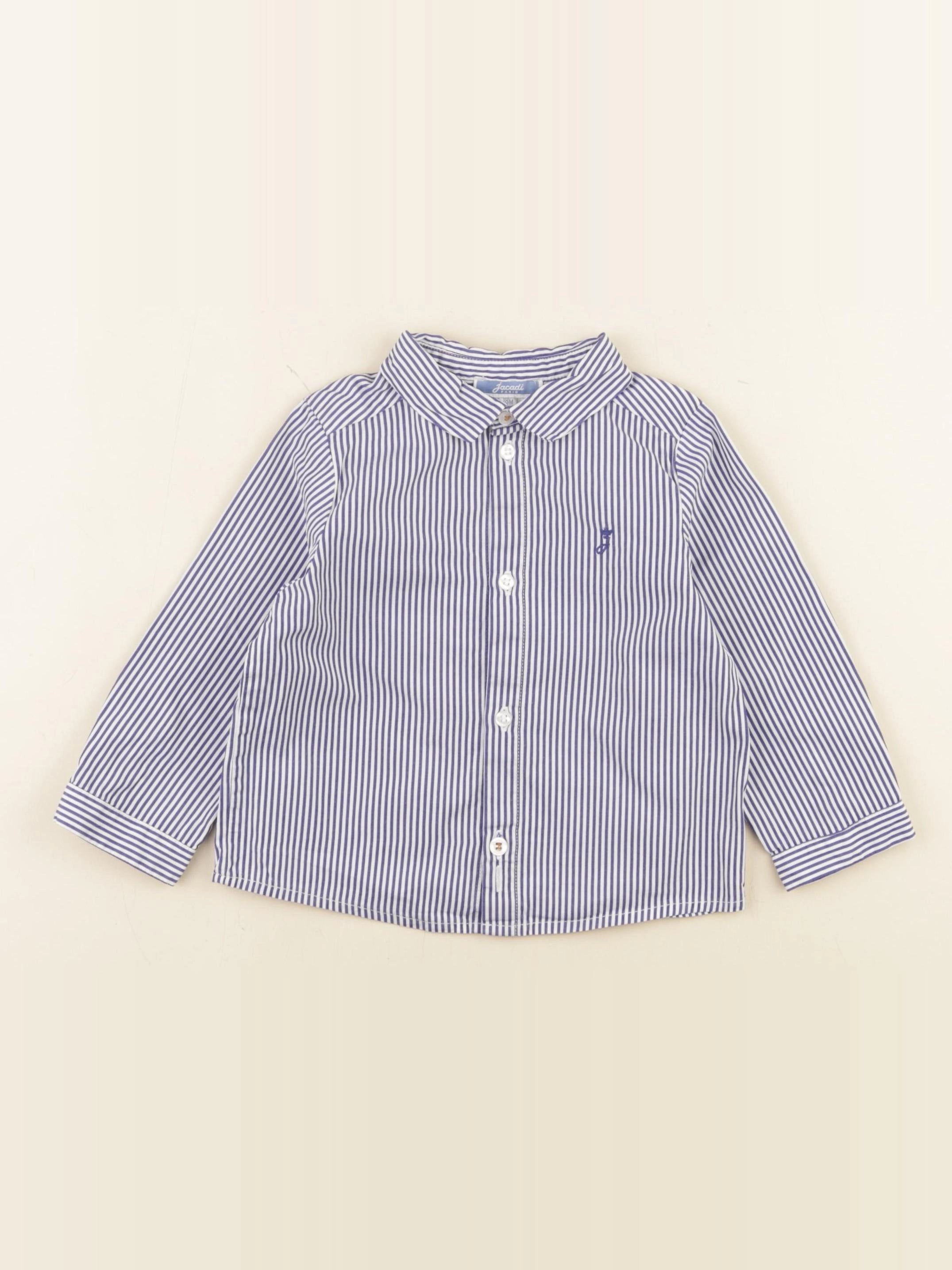 Jacadi - chemise blanc, bleu - 18 mois