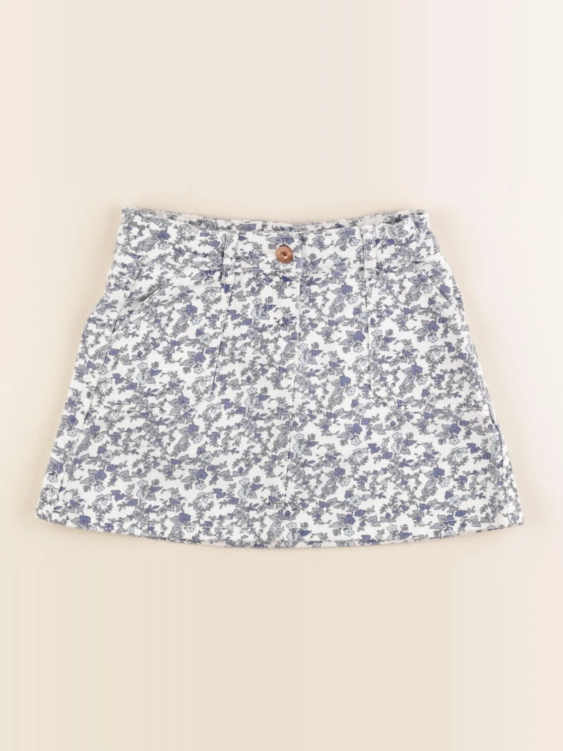 Vertbaudet - jupe bleu, blanc - 7 ans