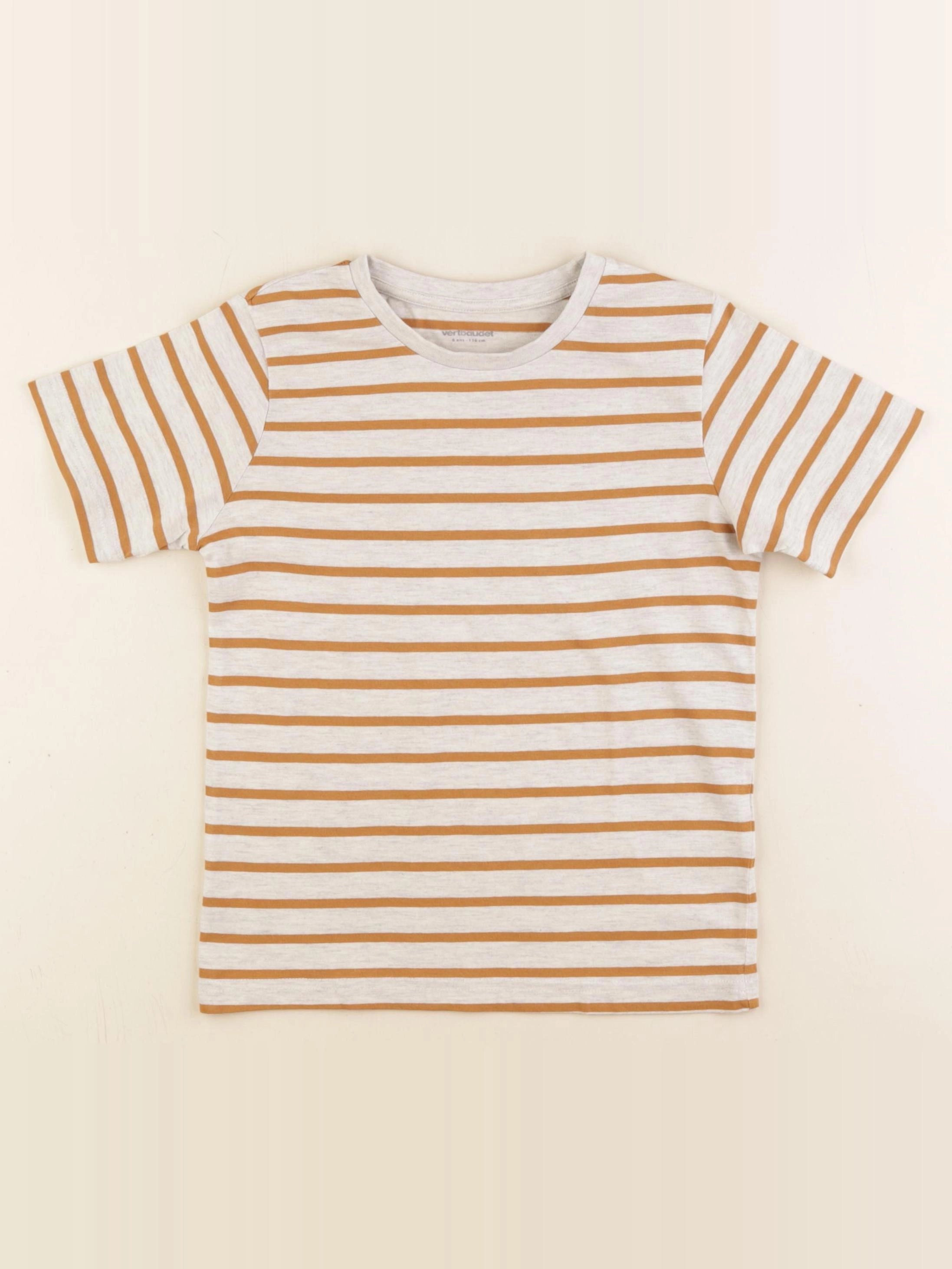 Vertbaudet - tee-shirt gris, marron - 6 ans