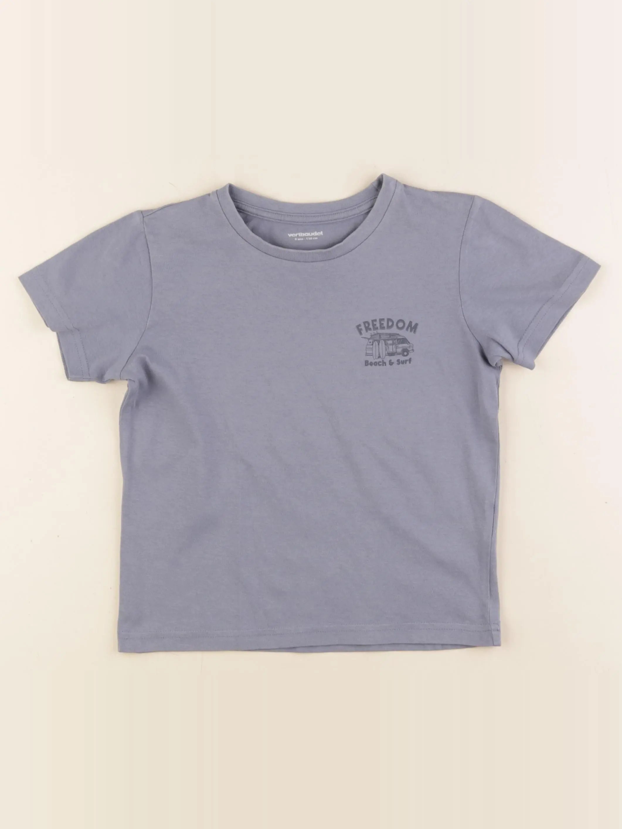 Vertbaudet - tee-shirt bleu - 6 ans