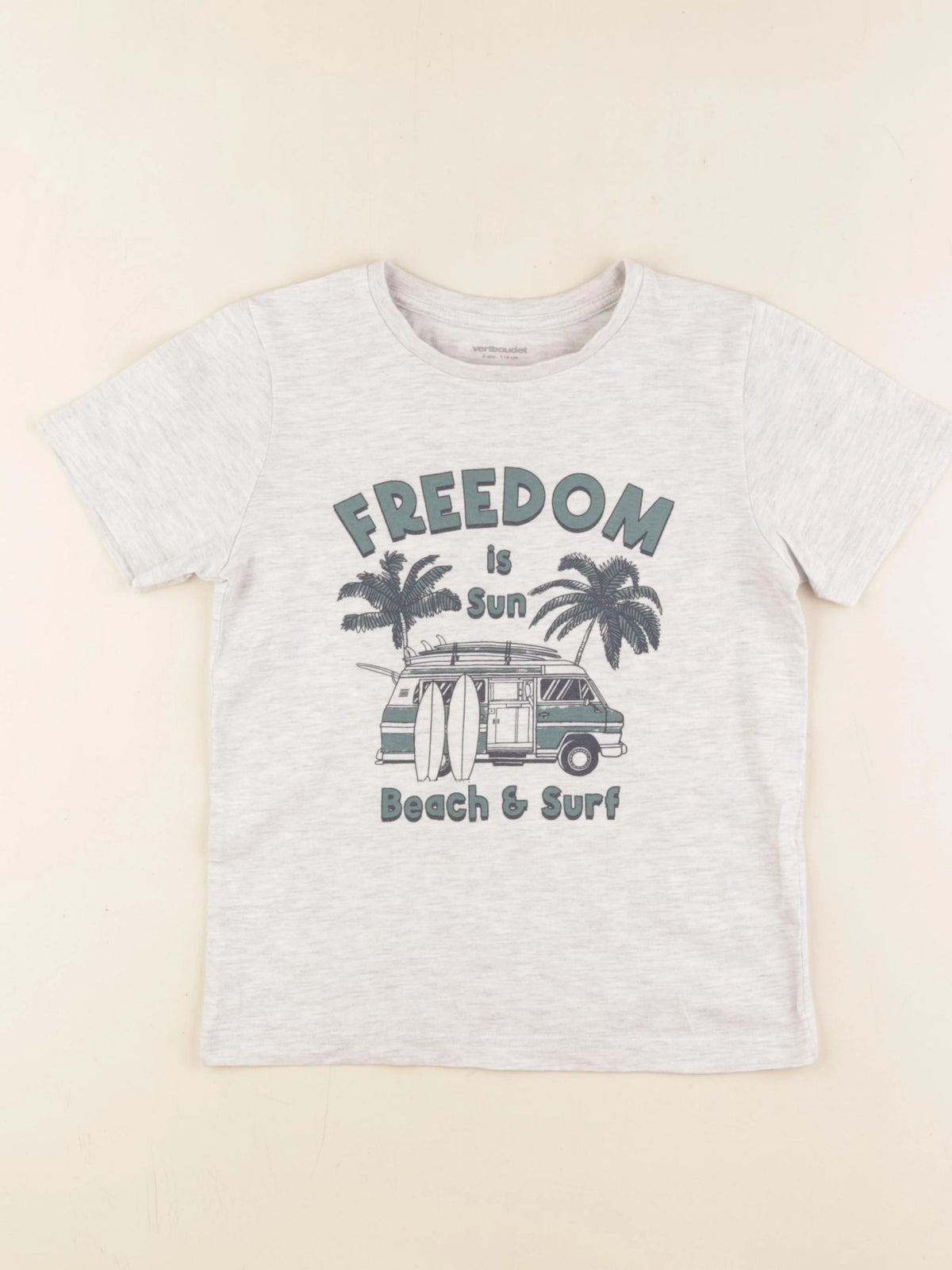 Vertbaudet - tee-shirt gris - 6 ans