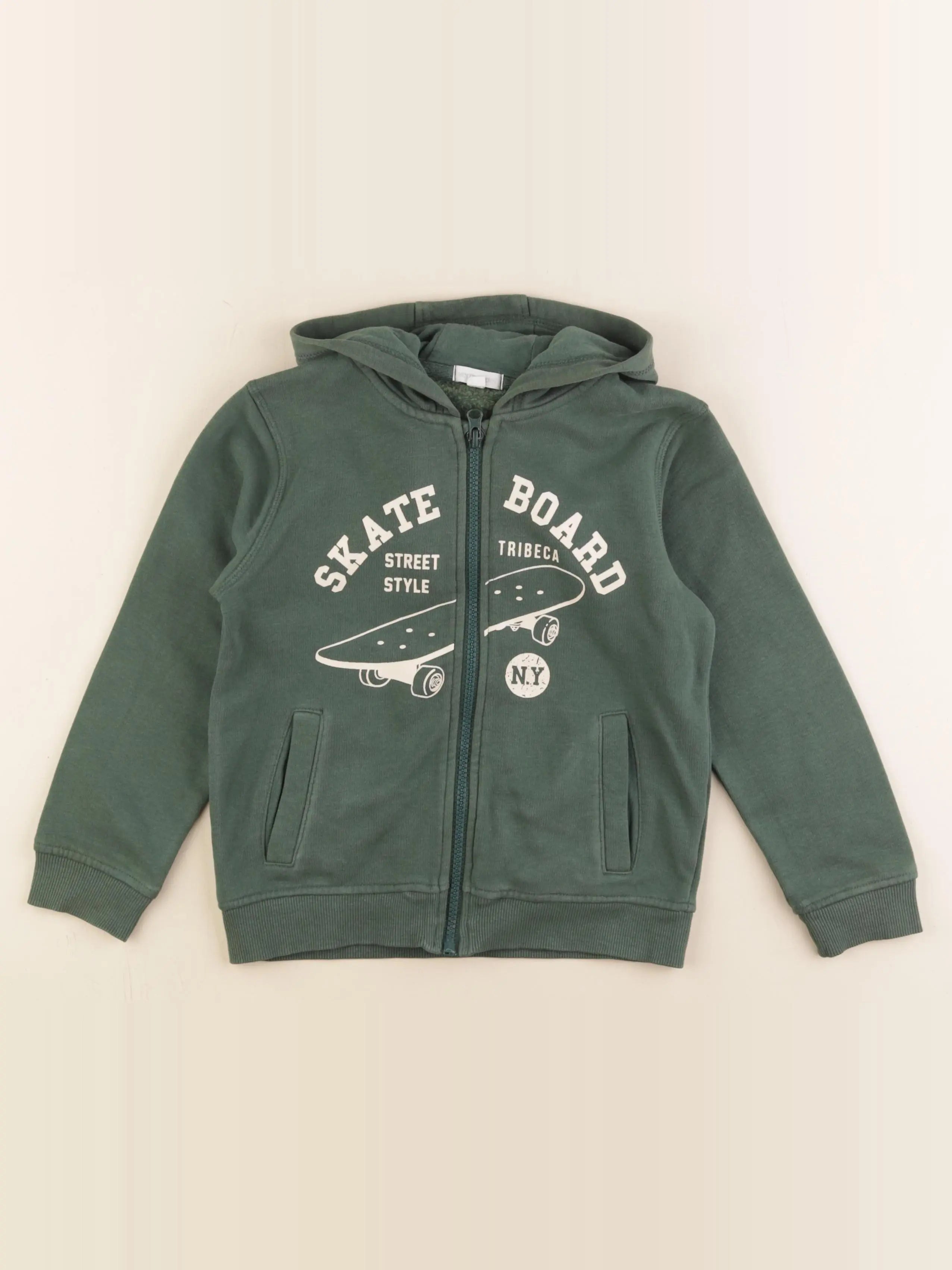 Vertbaudet - sweat vert - 6 ans