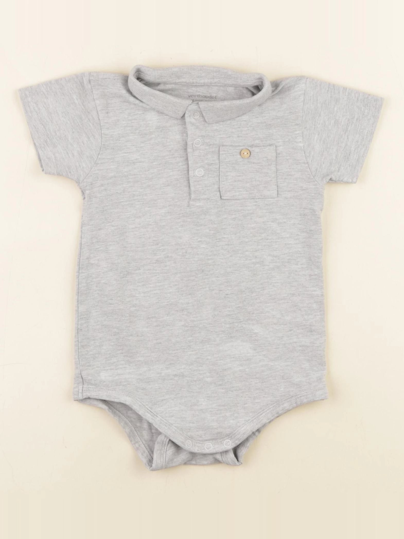 Vertbaudet - body à col gris - 18 mois
