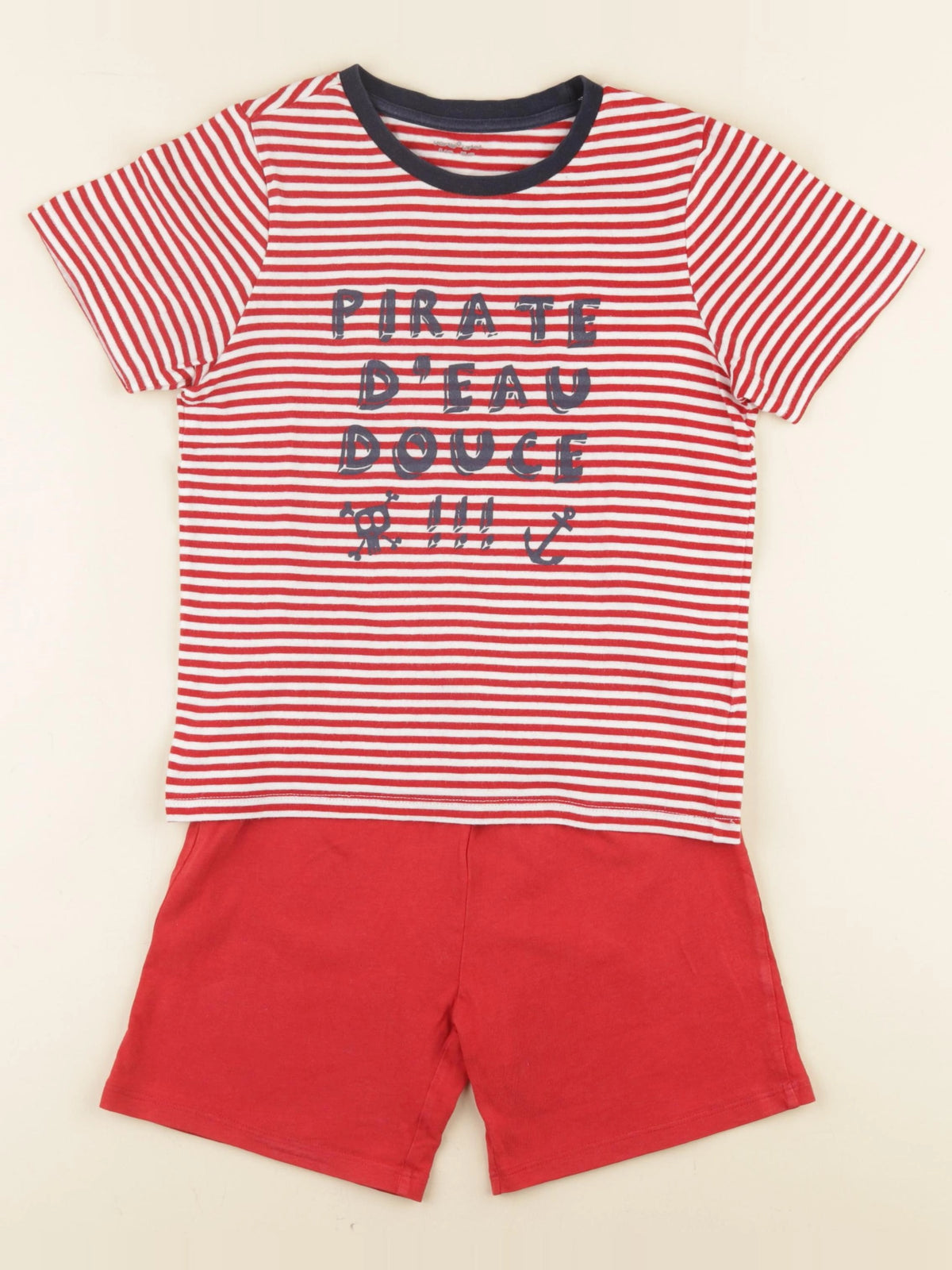 Vertbaudet - pyjama coton rouge - 8 ans