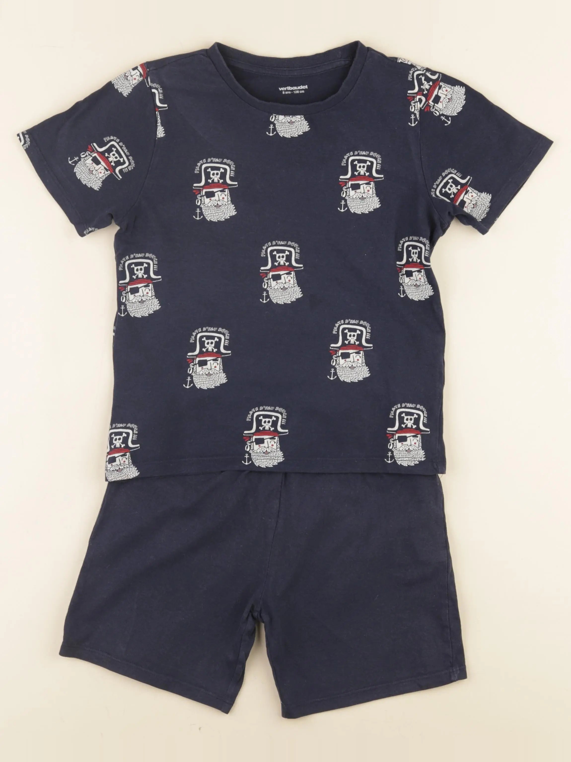 Vertbaudet - pyjama coton bleu - 8 ans