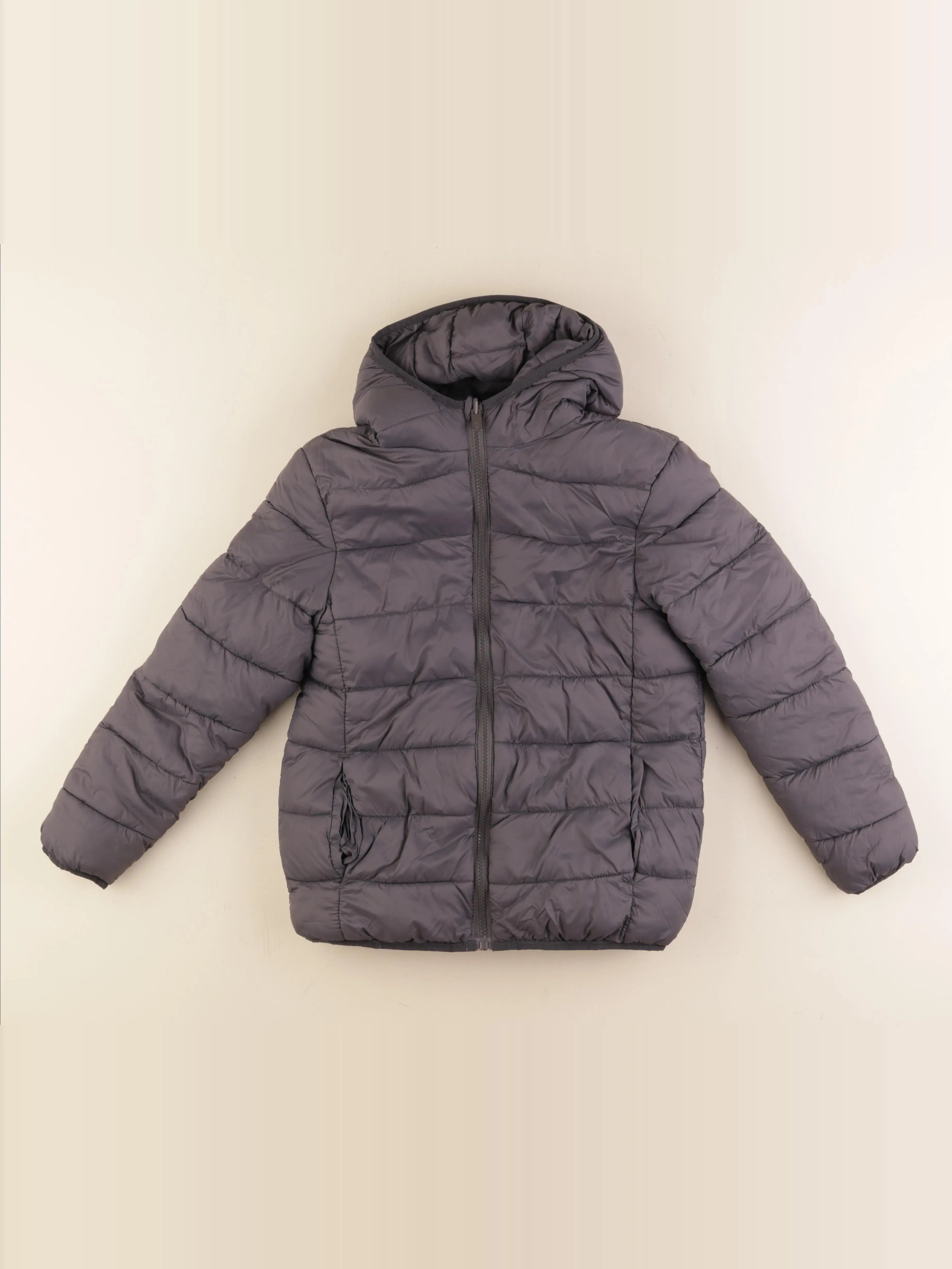 Vertbaudet - doudoune réversible gris - 12 ans