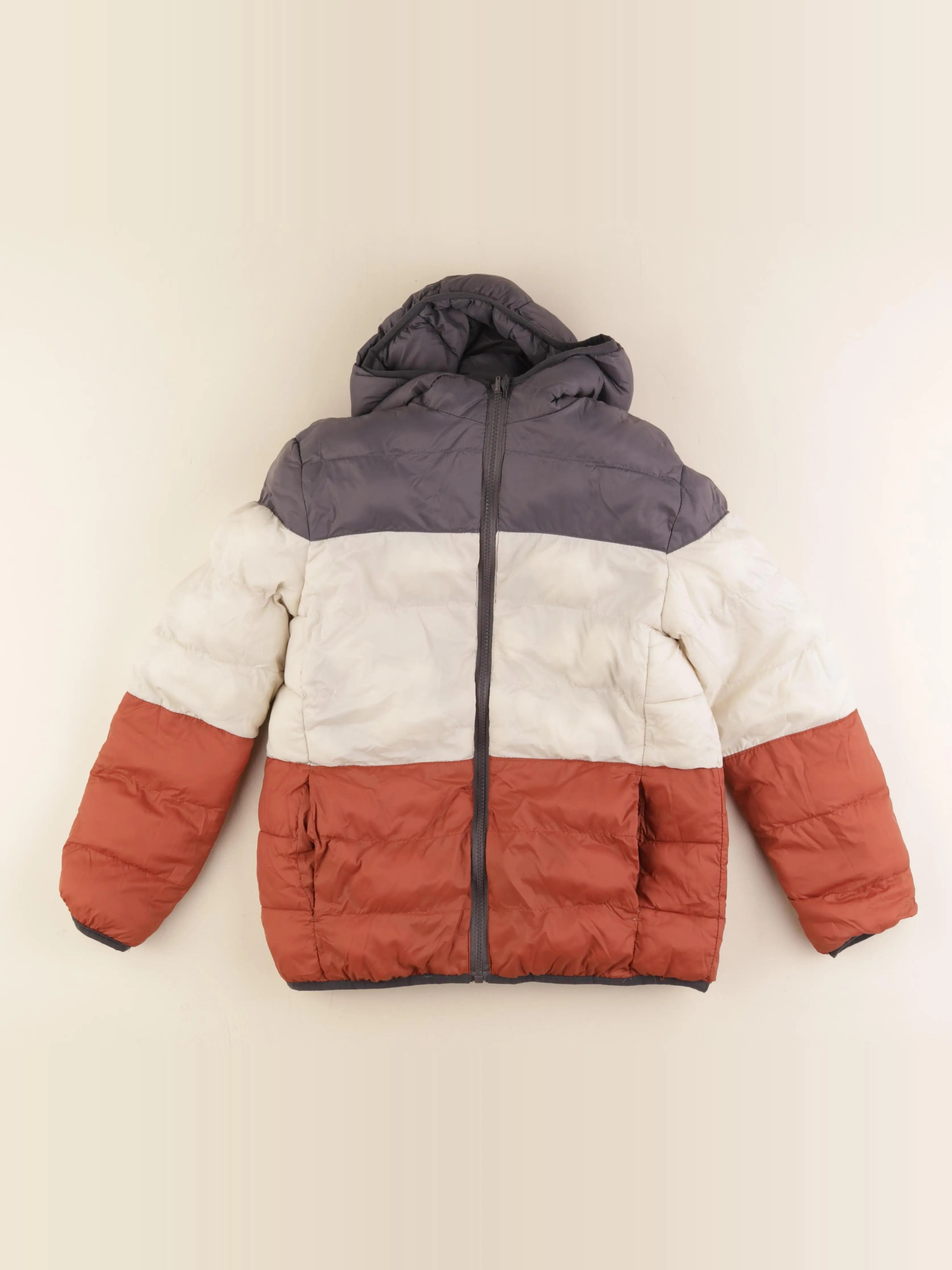 Vertbaudet - doudoune réversible gris - 12 ans