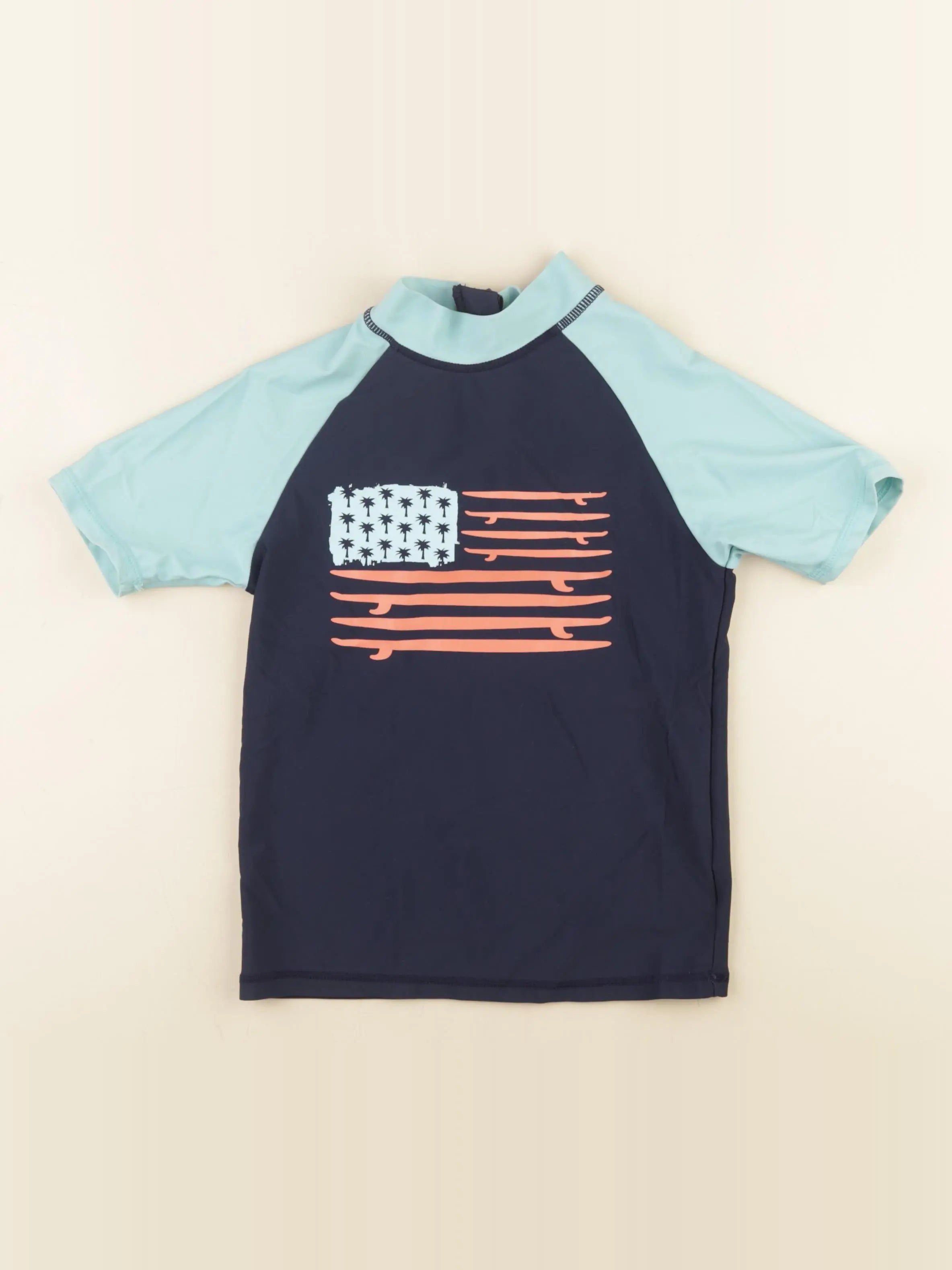 Vertbaudet - tee-shirt de bain bleu - 8 ans