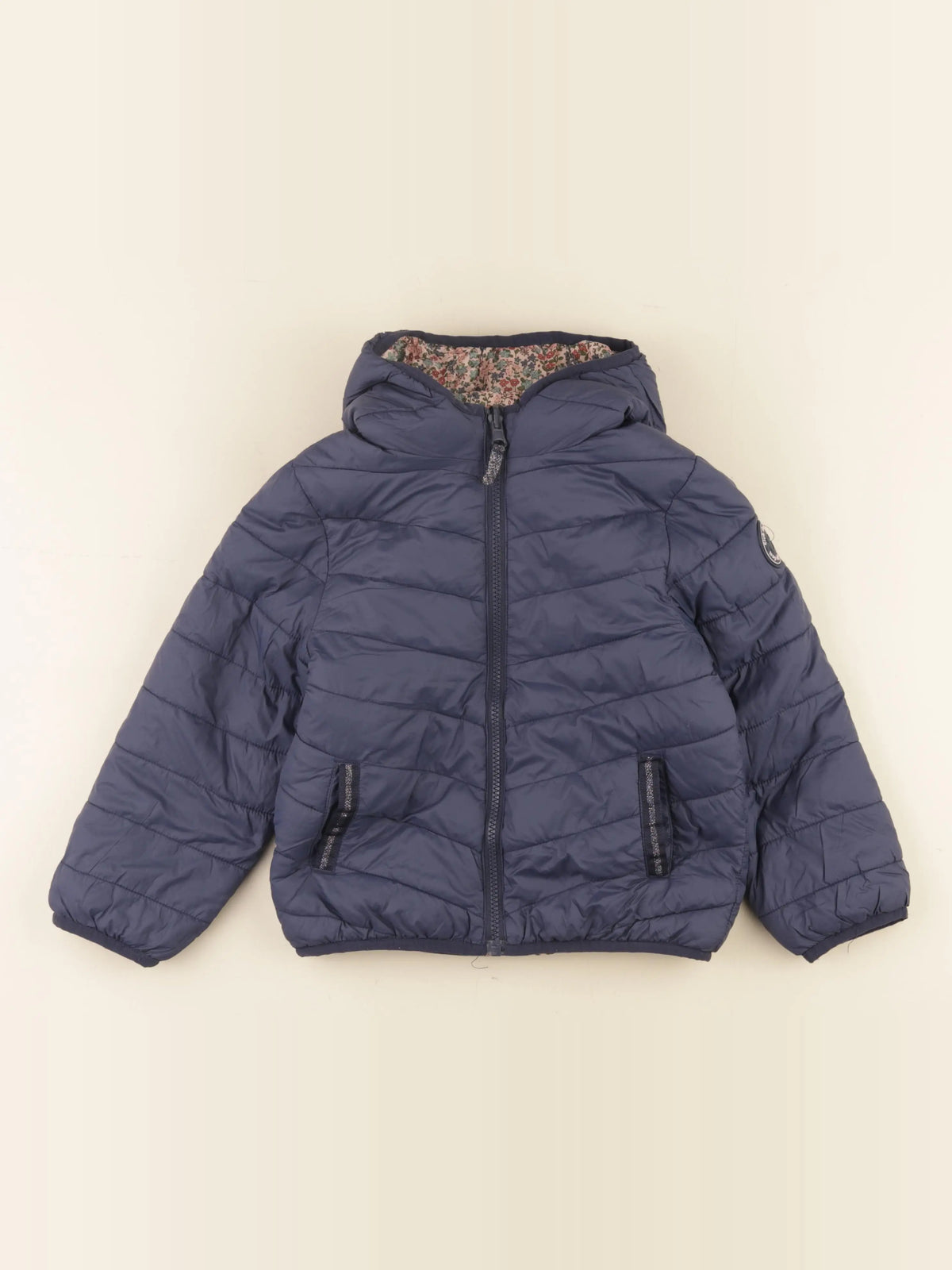 Vertbaudet - doudoune réversible bleu, rose - 7 ans