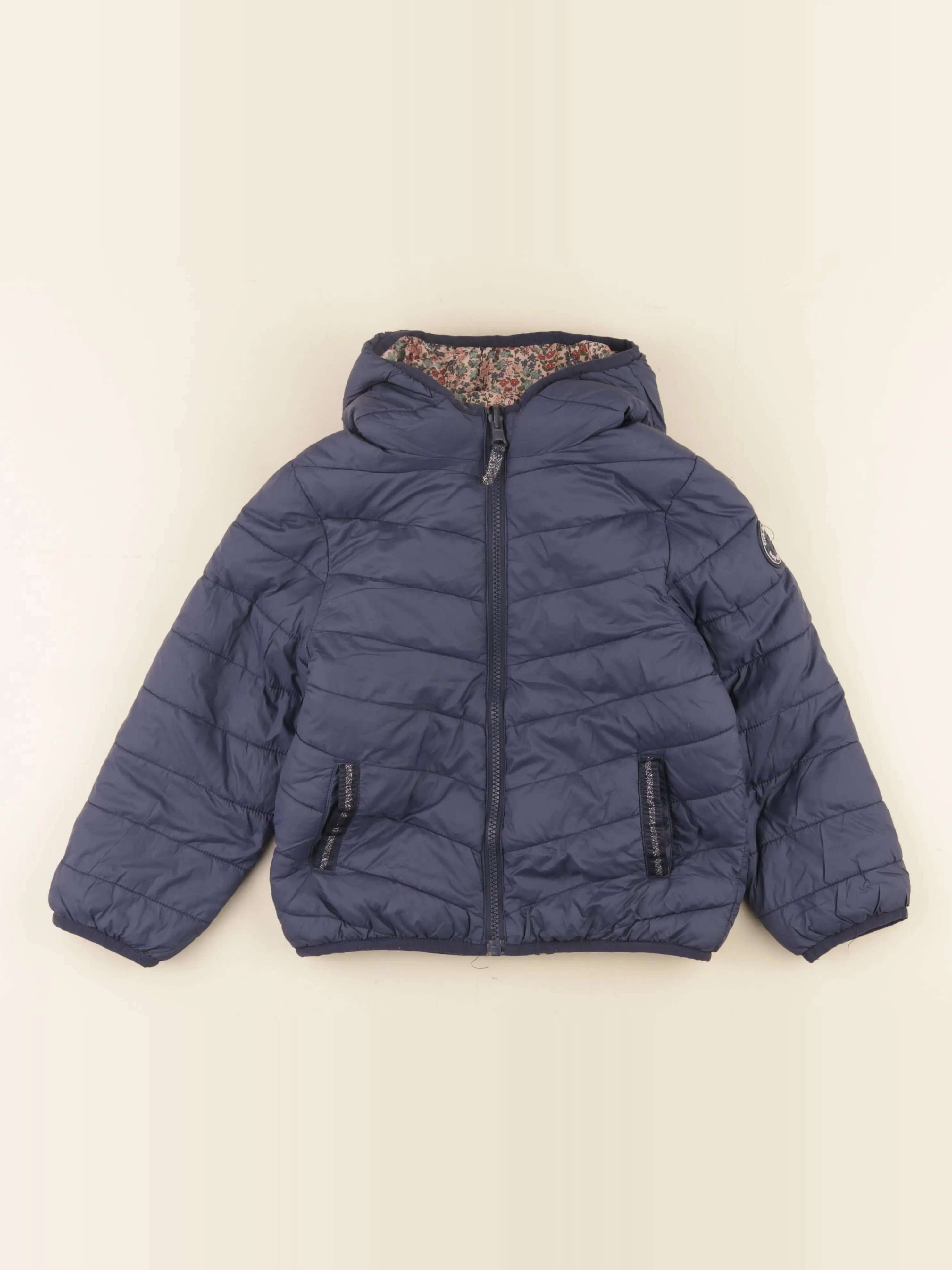 Vertbaudet - doudoune réversible bleu, rose - 7 ans