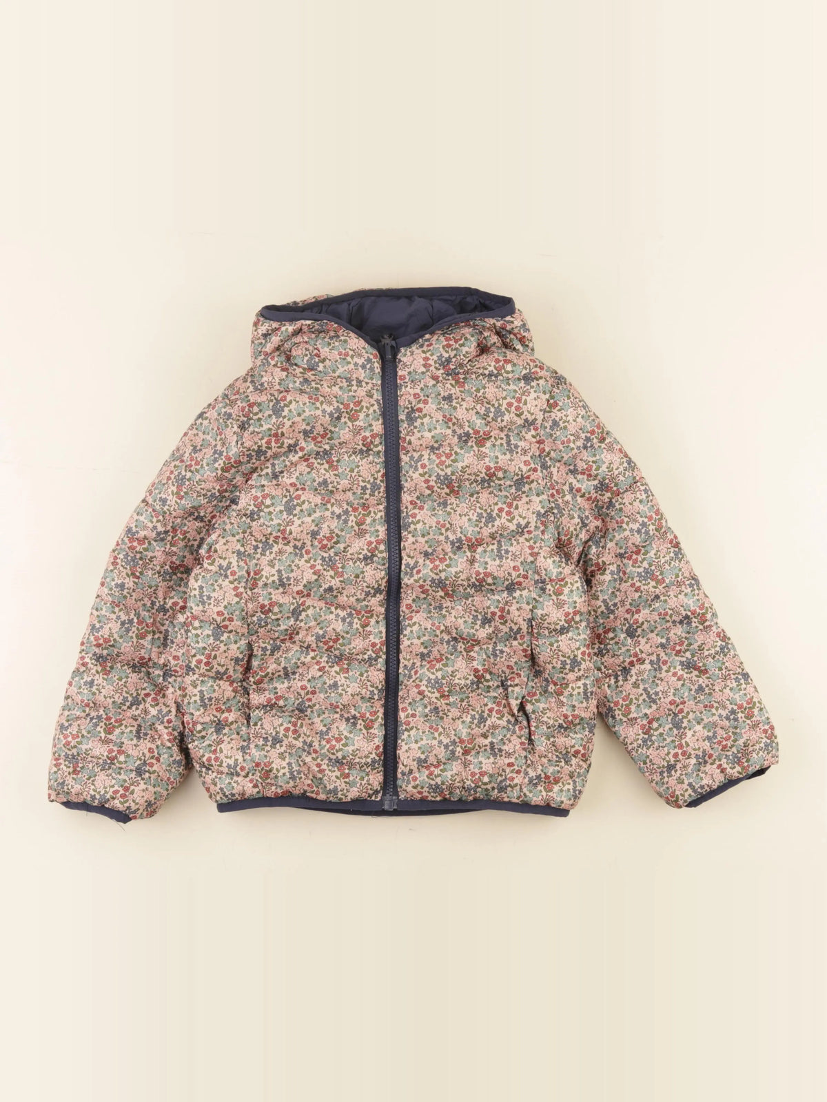 Vertbaudet - doudoune réversible bleu, rose - 7 ans