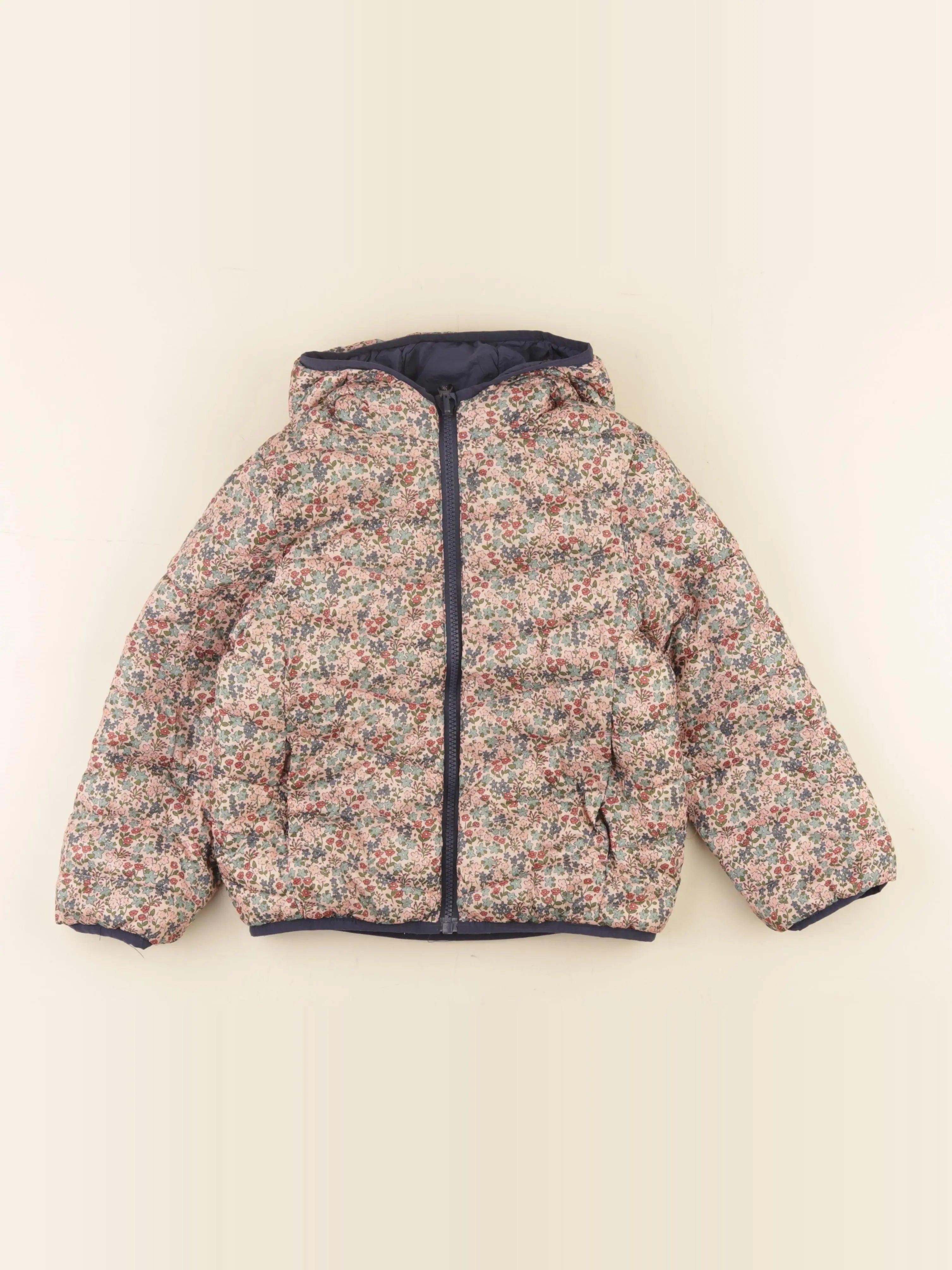 Vertbaudet - doudoune réversible bleu, rose - 7 ans