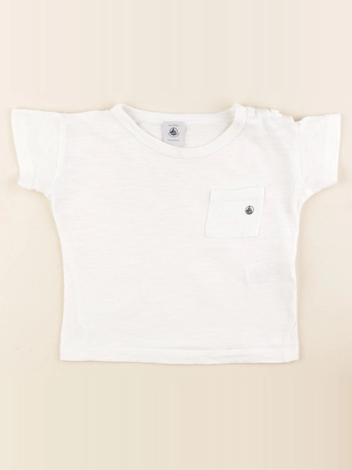 Petit Bateau - tee-shirt blanc - 6 mois