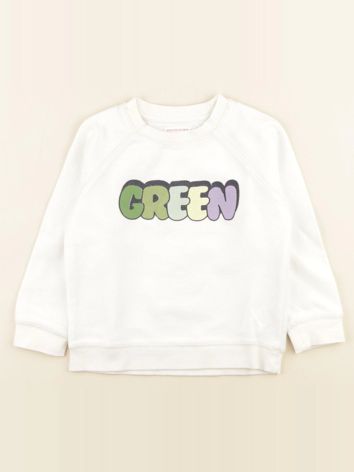 Monoprix - sweat blanc - 4 ans