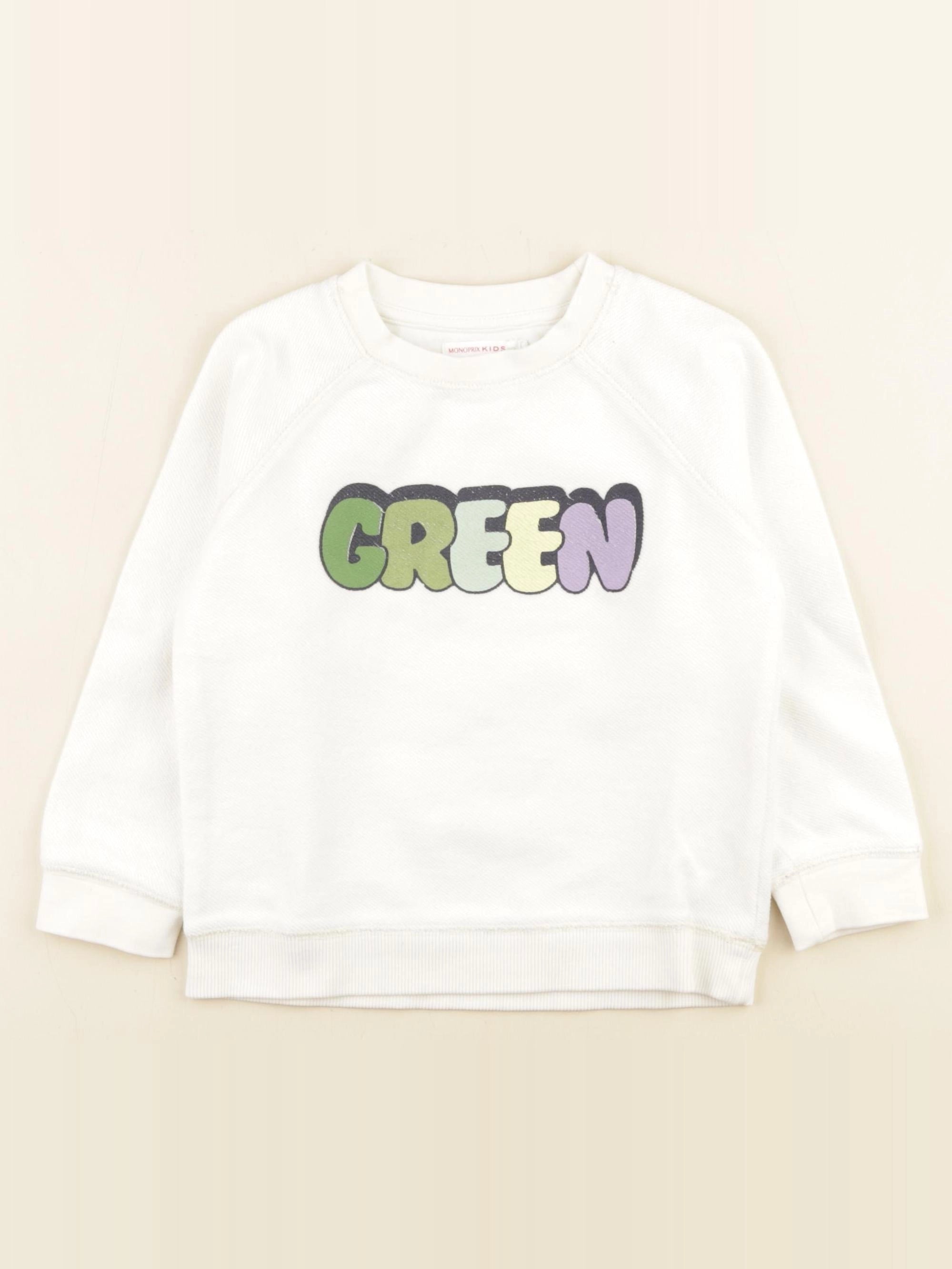 Monoprix - sweat blanc - 4 ans
