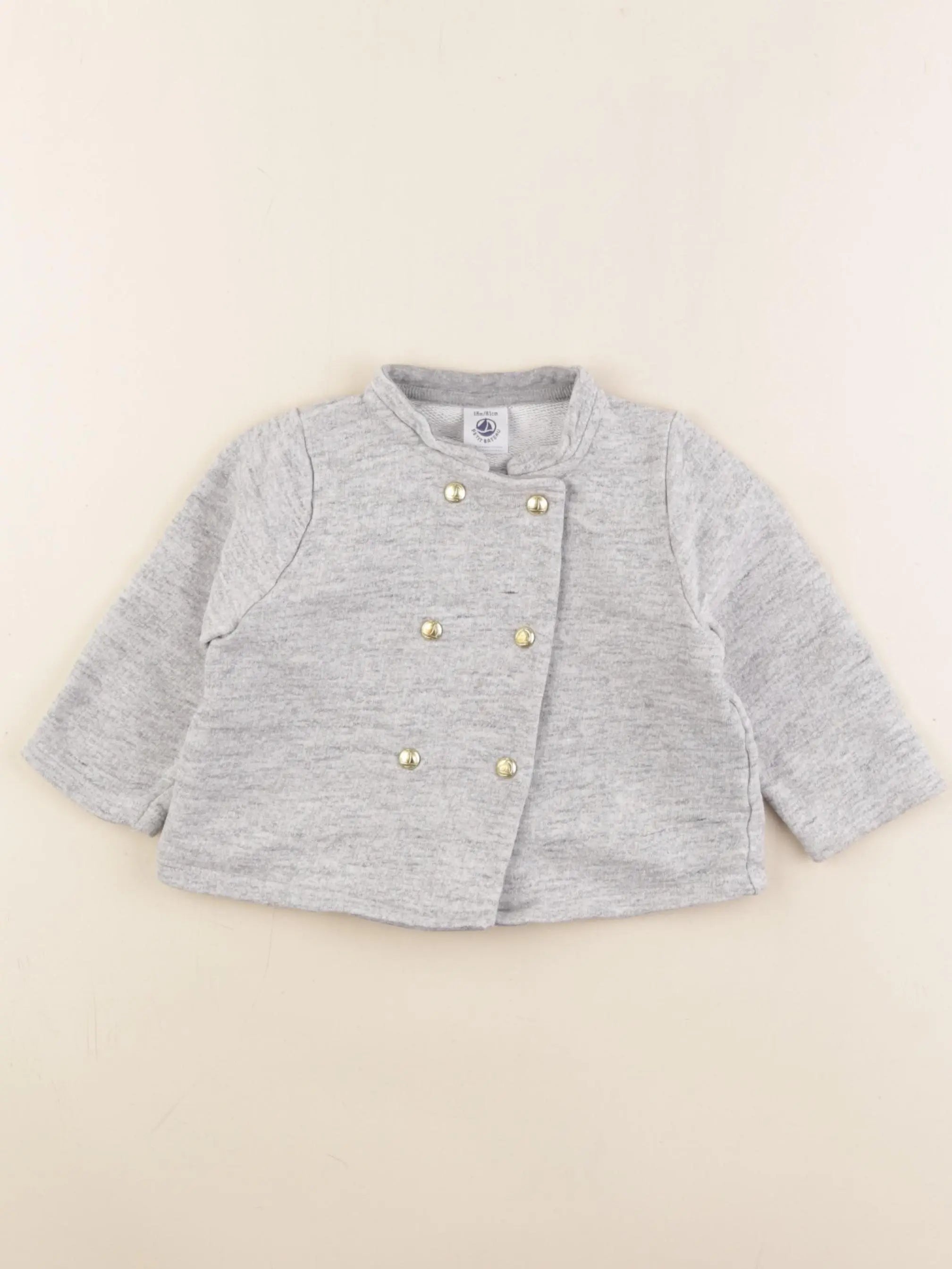 Petit Bateau - sweat gris - 18 mois