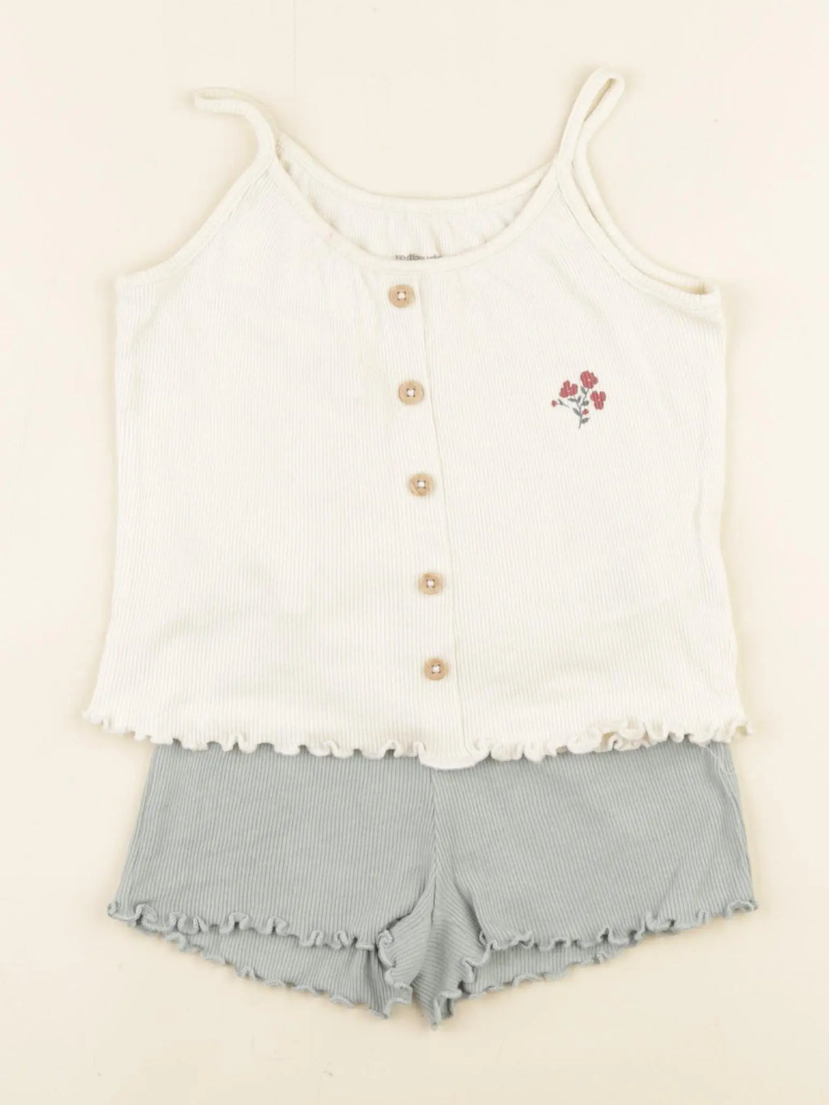 Vertbaudet - pyjama coton beige, vert - 3 ans