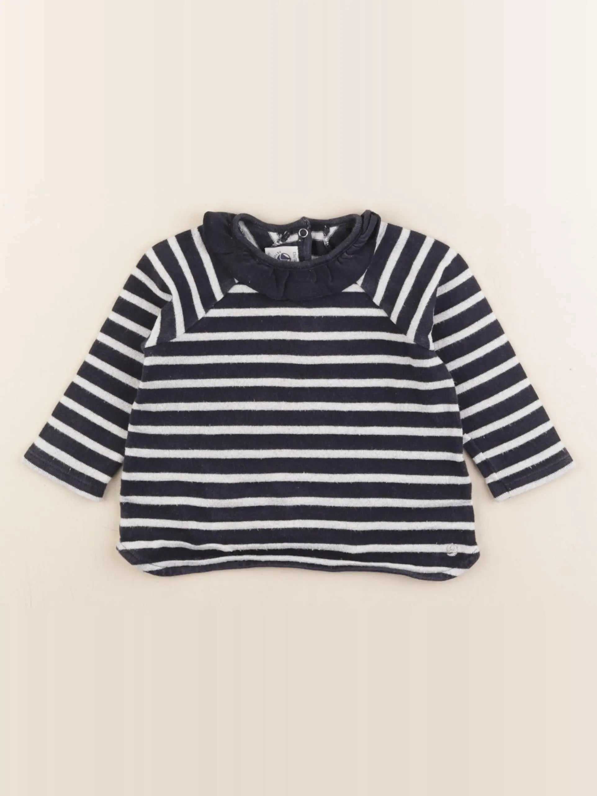 Petit Bateau - pull bleu - 12 mois