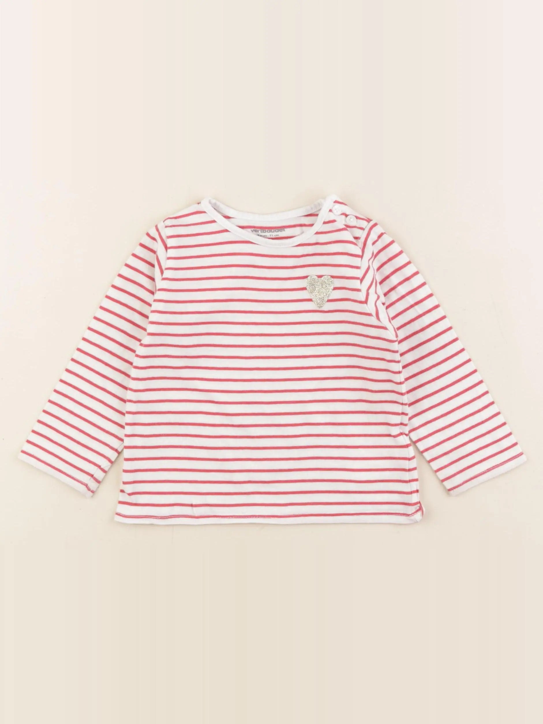 Vertbaudet - tee-shirt rose - 9 mois