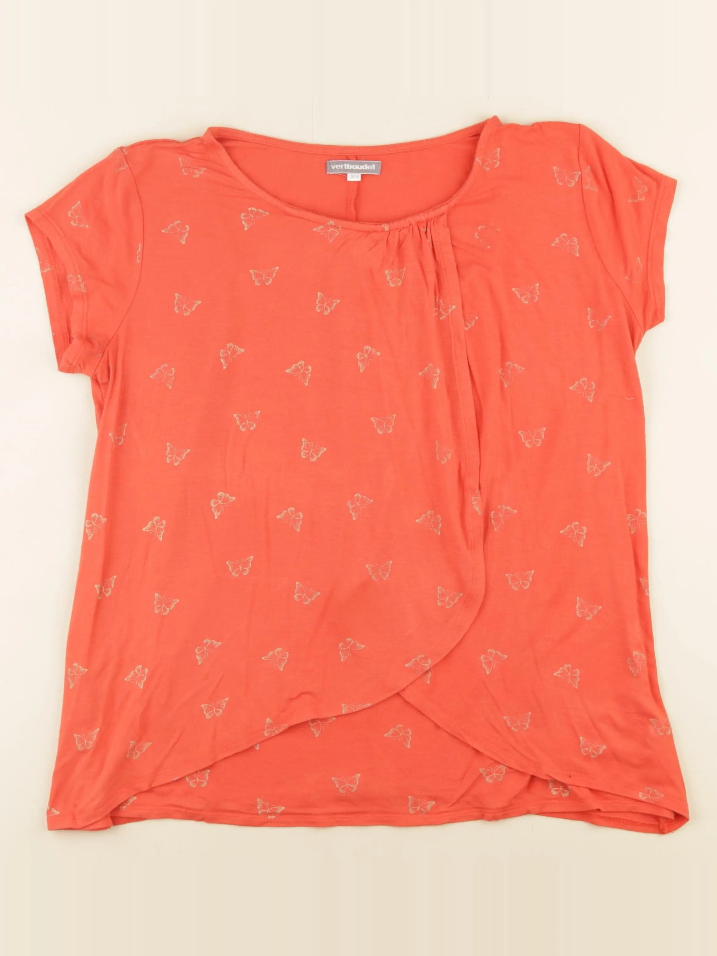 Vertbaudet - tee-shirt grossesse rouge, orange - 38 à 40