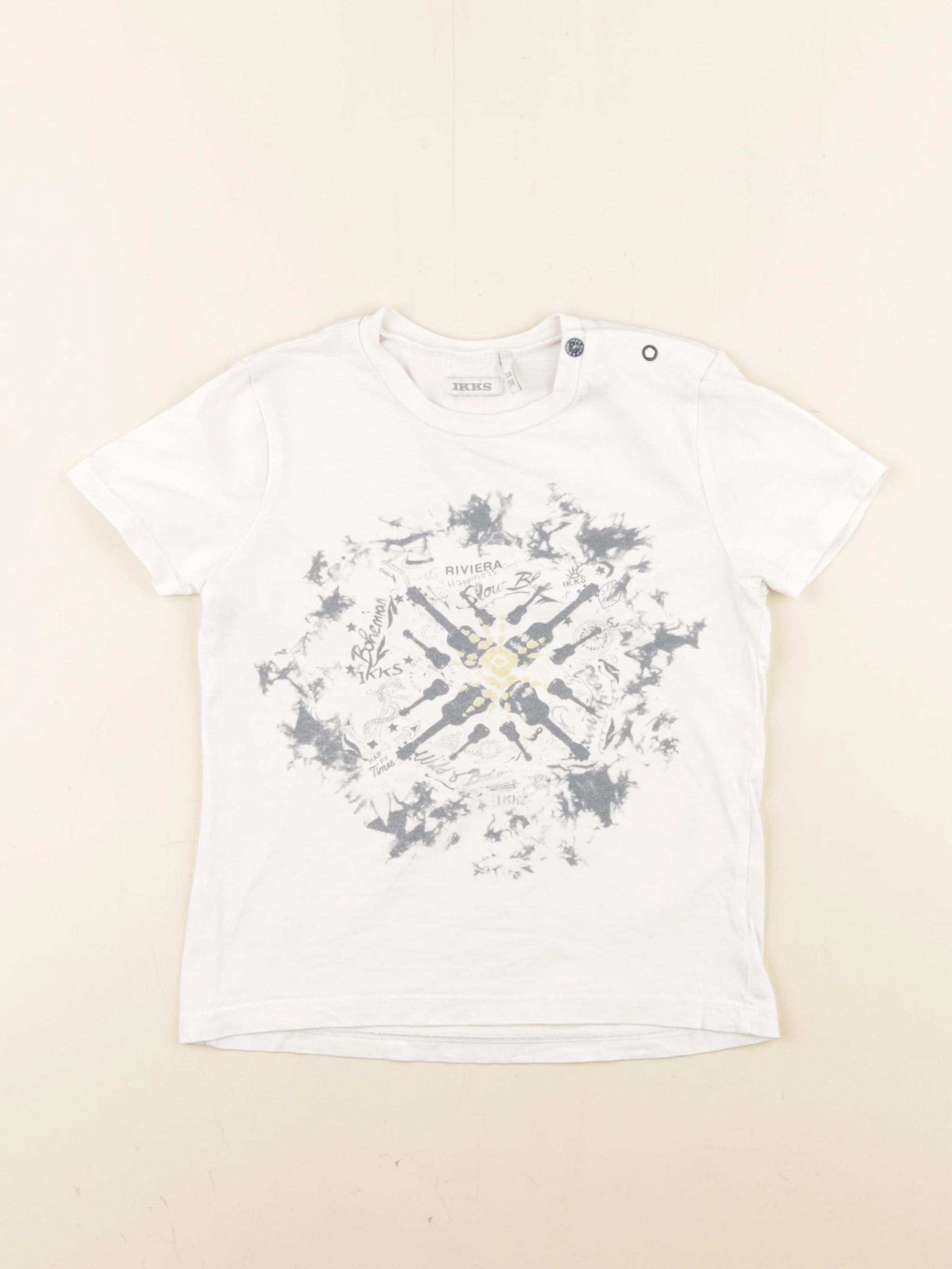 IKKS - tee-shirt blanc, bleu - 3 ans