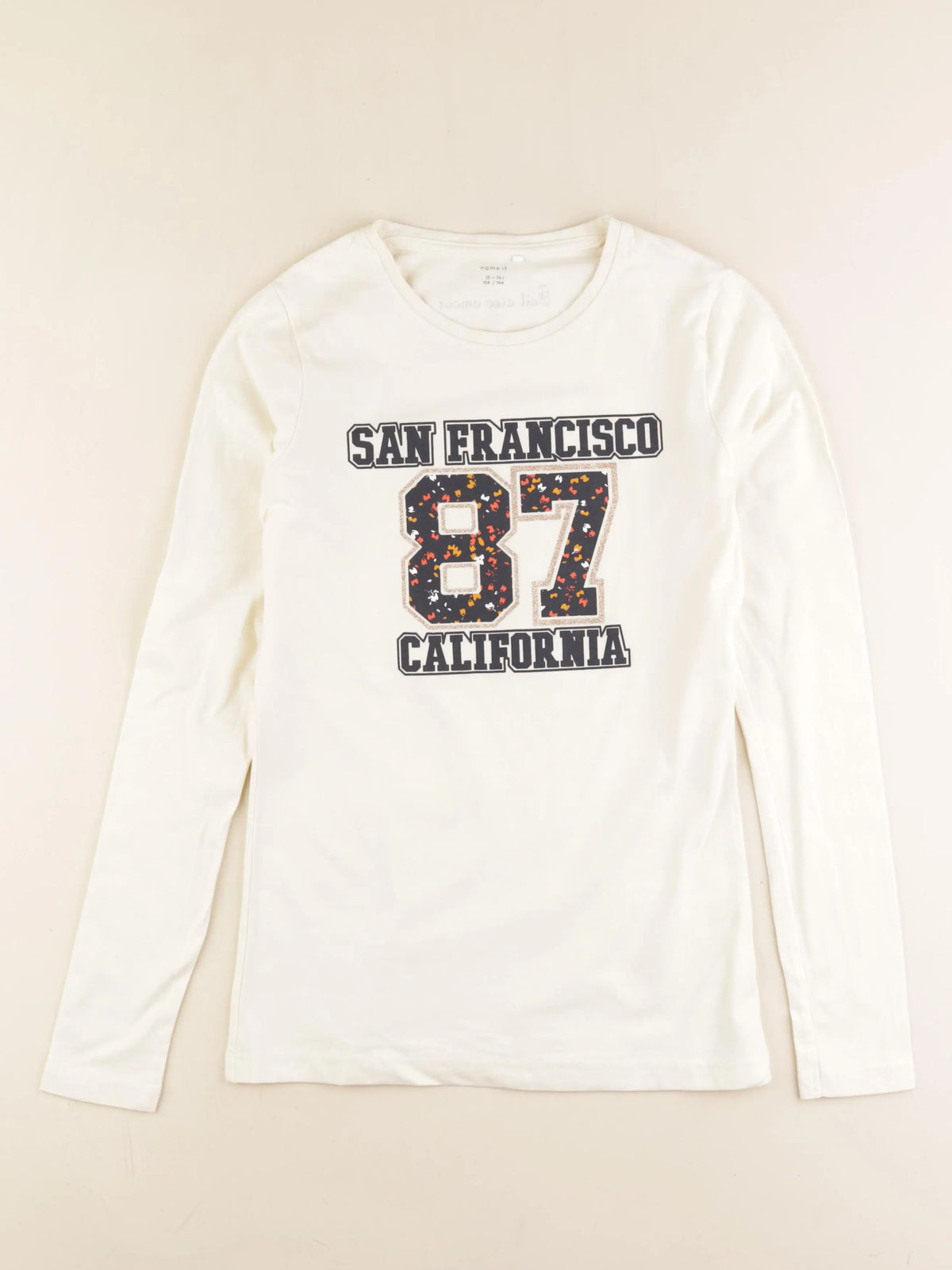 Name it - tee-shirt imprimé au dos beige, or - 13/14 ans