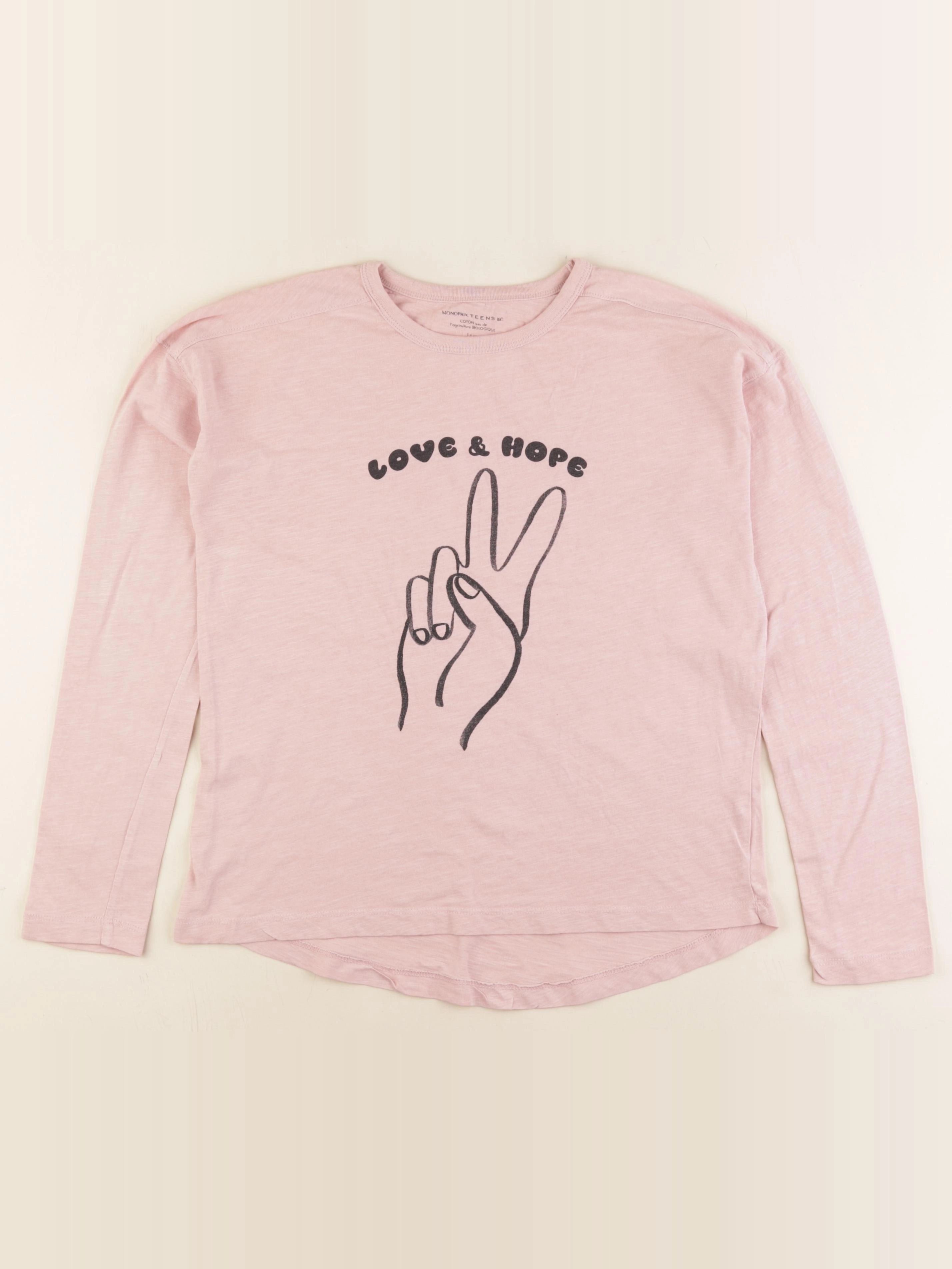 Monoprix - tee-shirt rose - 14 ans