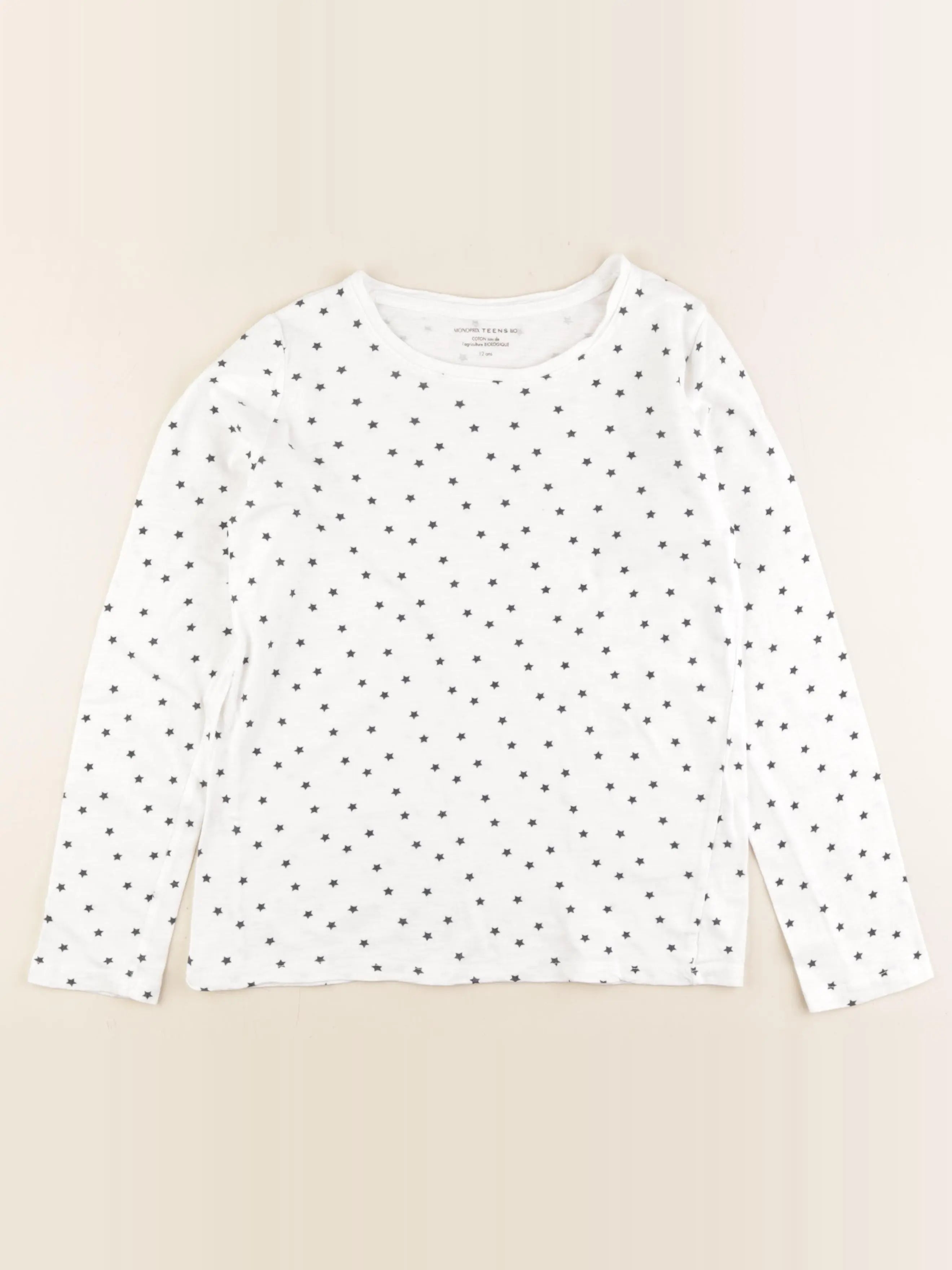 Monoprix - tee-shirt blanc, bleu - 12 ans