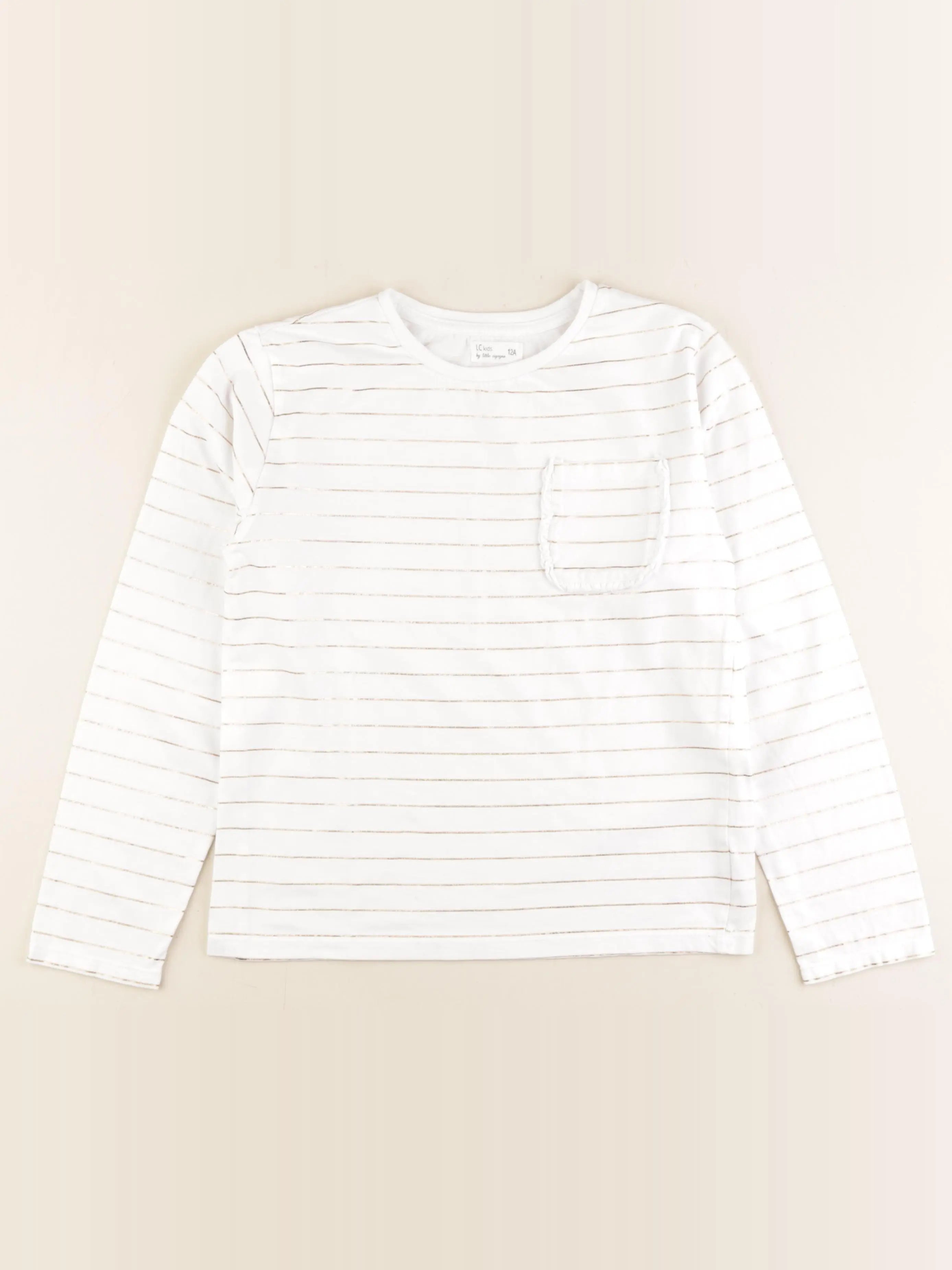 Little Cigogne - tee-shirt blanc, or - 12 ans