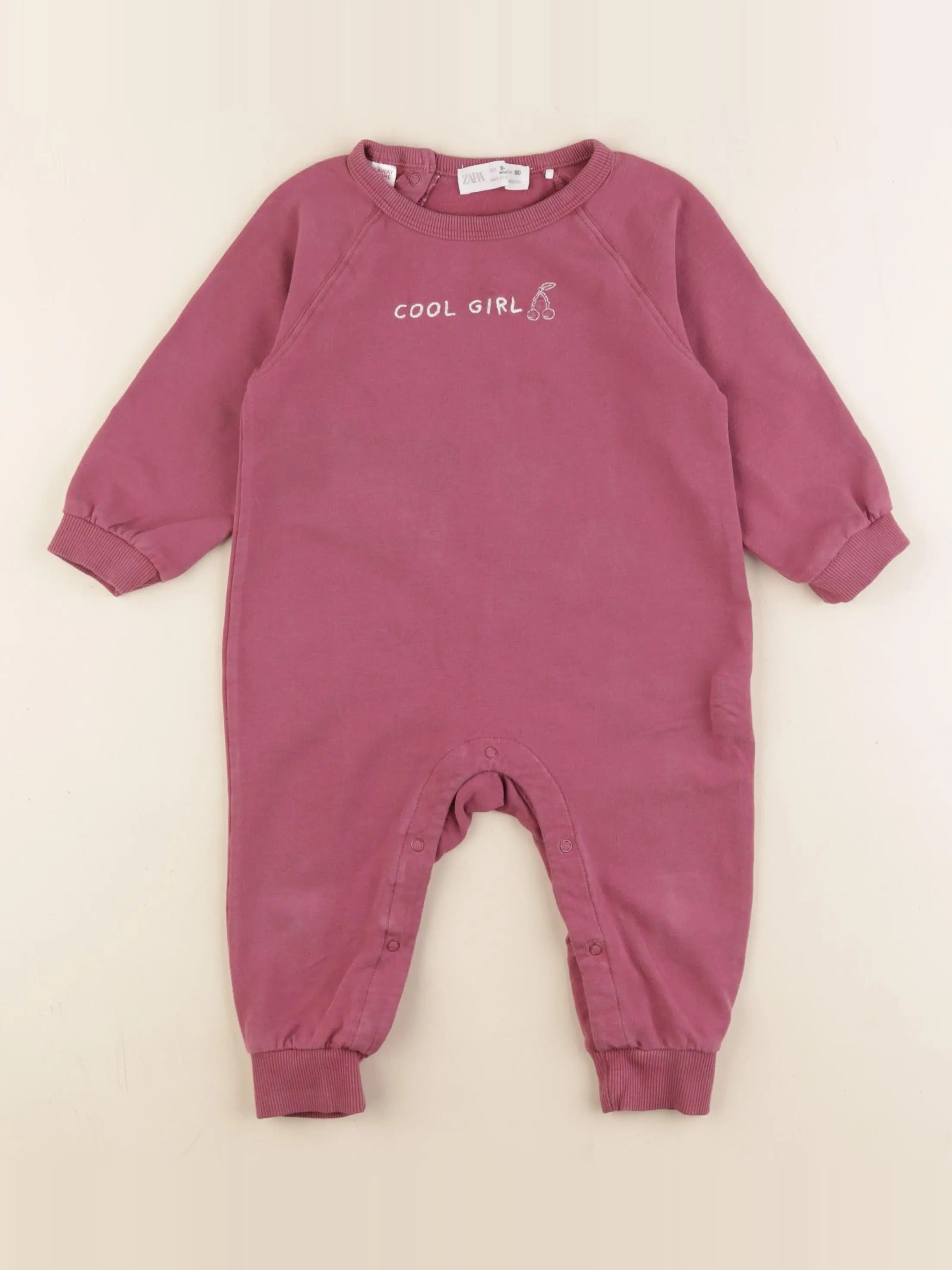 Zara - pyjama coton rose - 9/12 mois