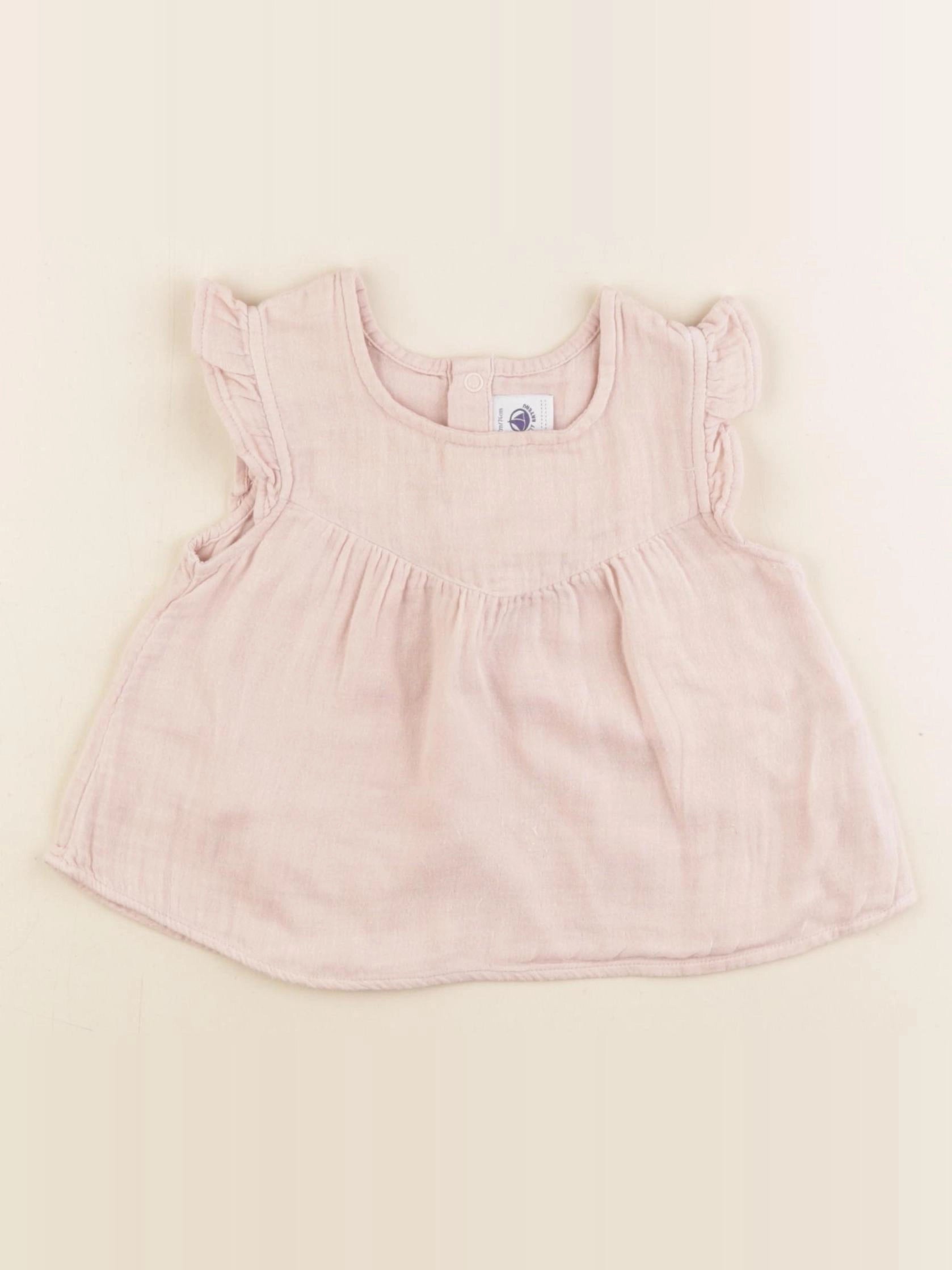 Petit Bateau - blouse rose - 12 mois