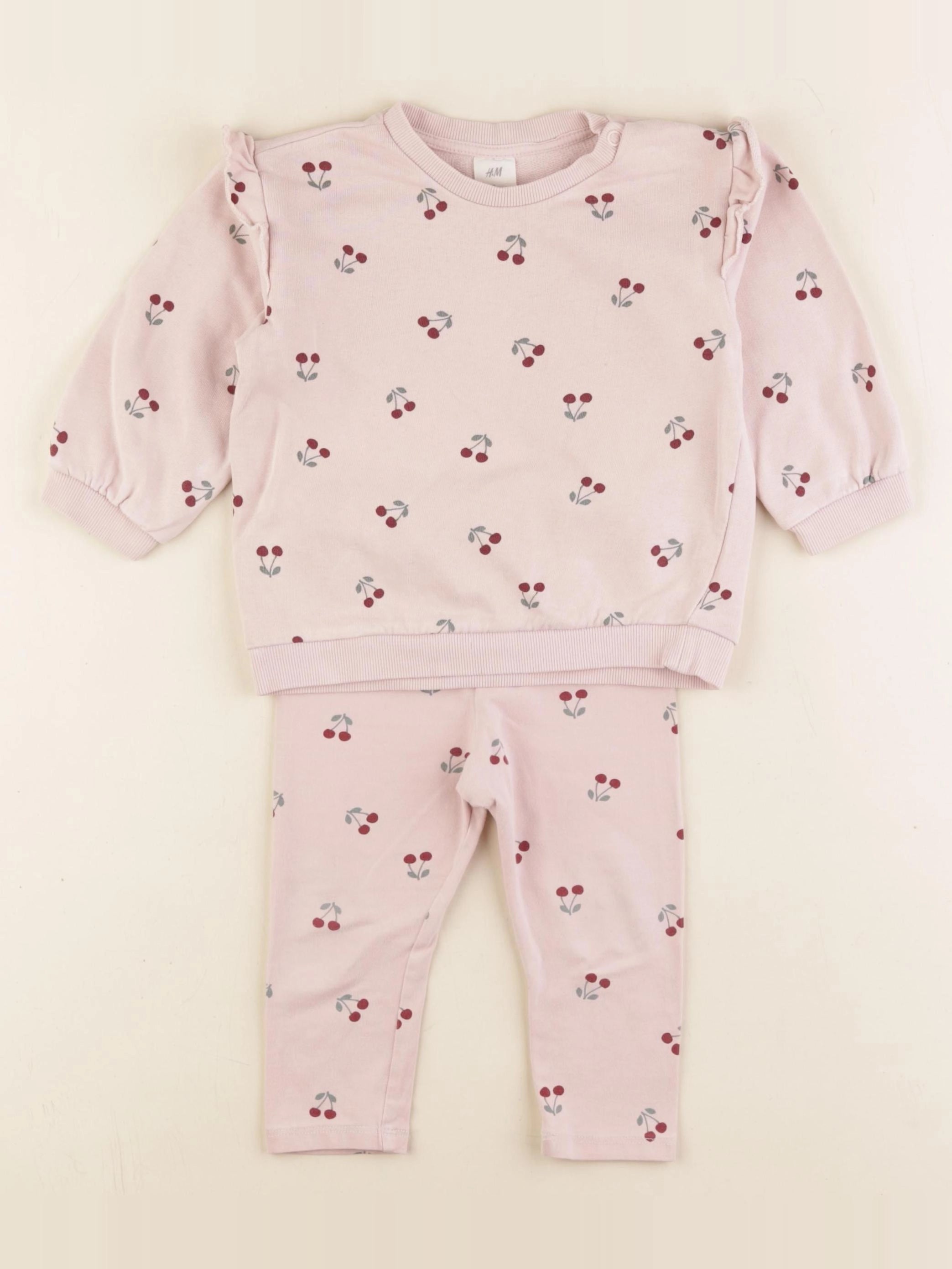 H&M - ensemble rose - 9/12 mois