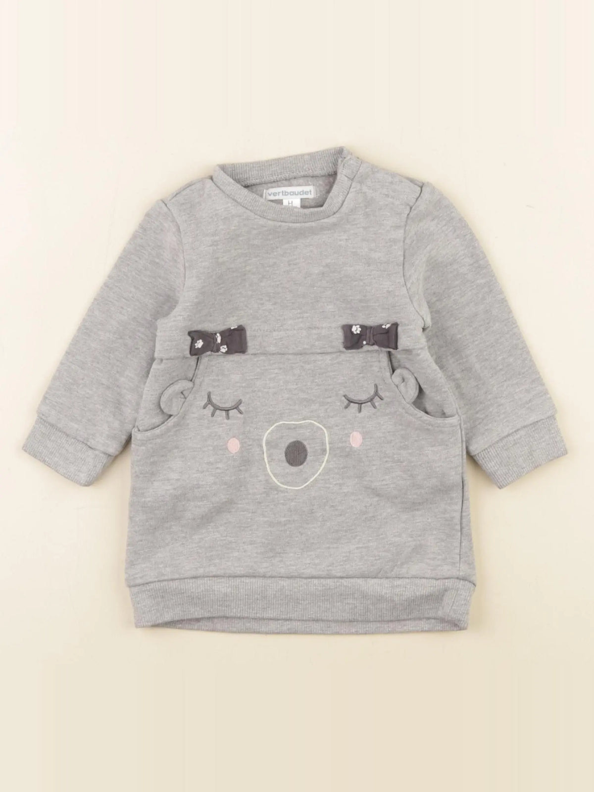 Vertbaudet - robe gris - 9 mois