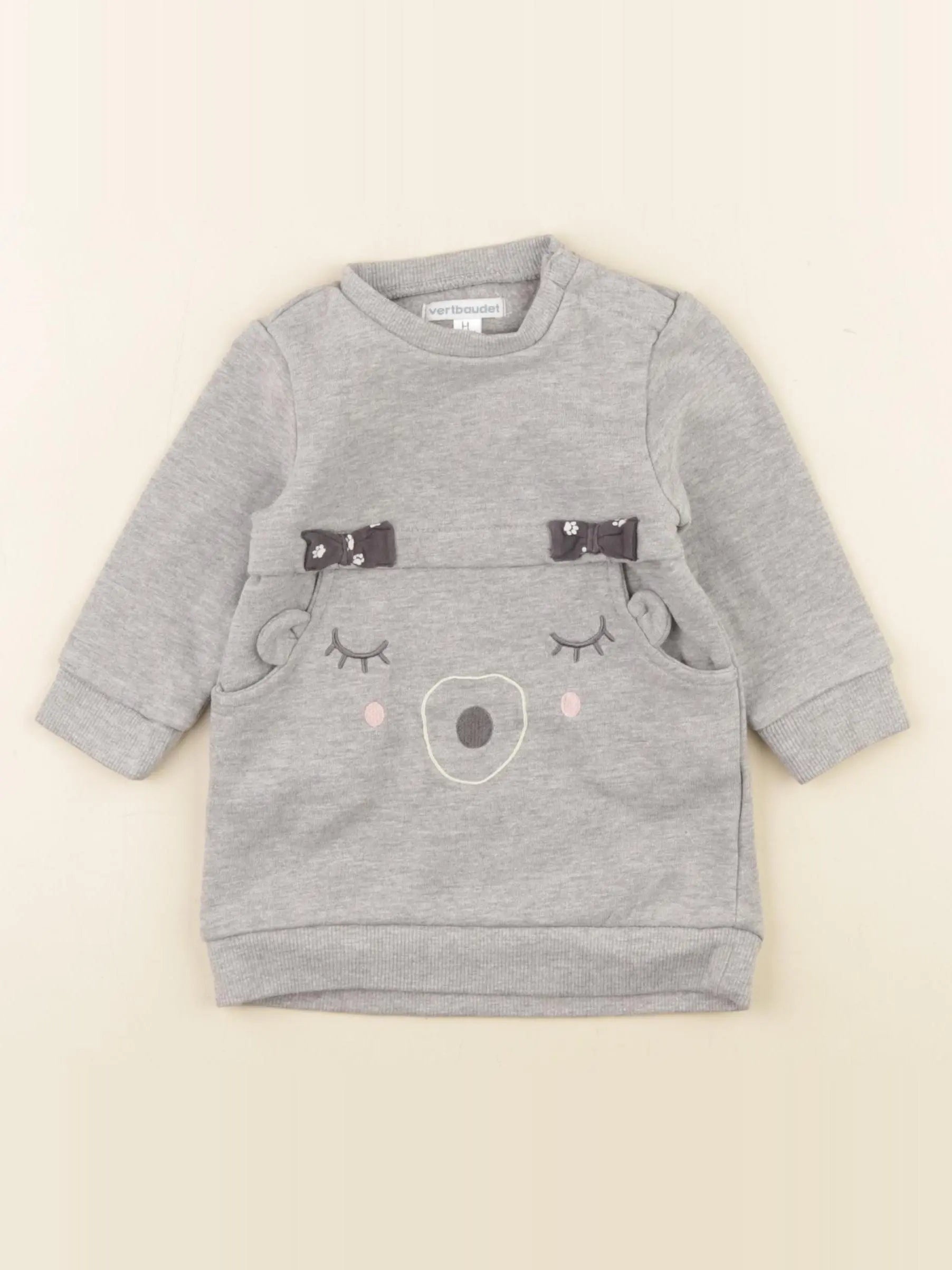 Vertbaudet - robe gris - 9 mois
